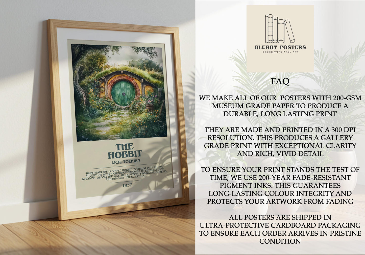 The Hobbit by J.R.R. Tolkien | Descriptive Book Poster | Modern