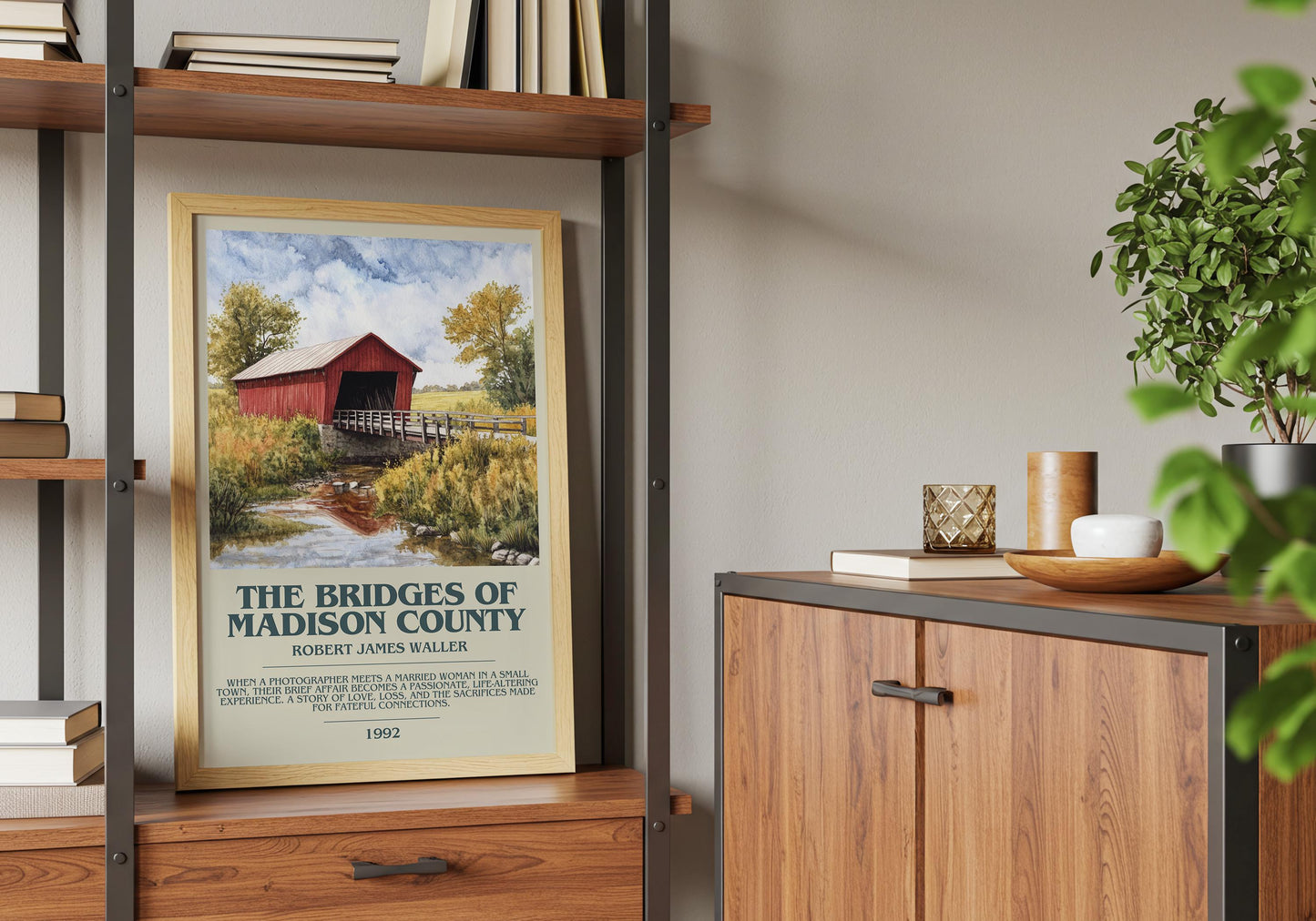 The Bridges Of Madison County by Robert James Waller Poster Print. Free Delivery Wall Art Author & Blurb Book Artwork Novel Modern Poster