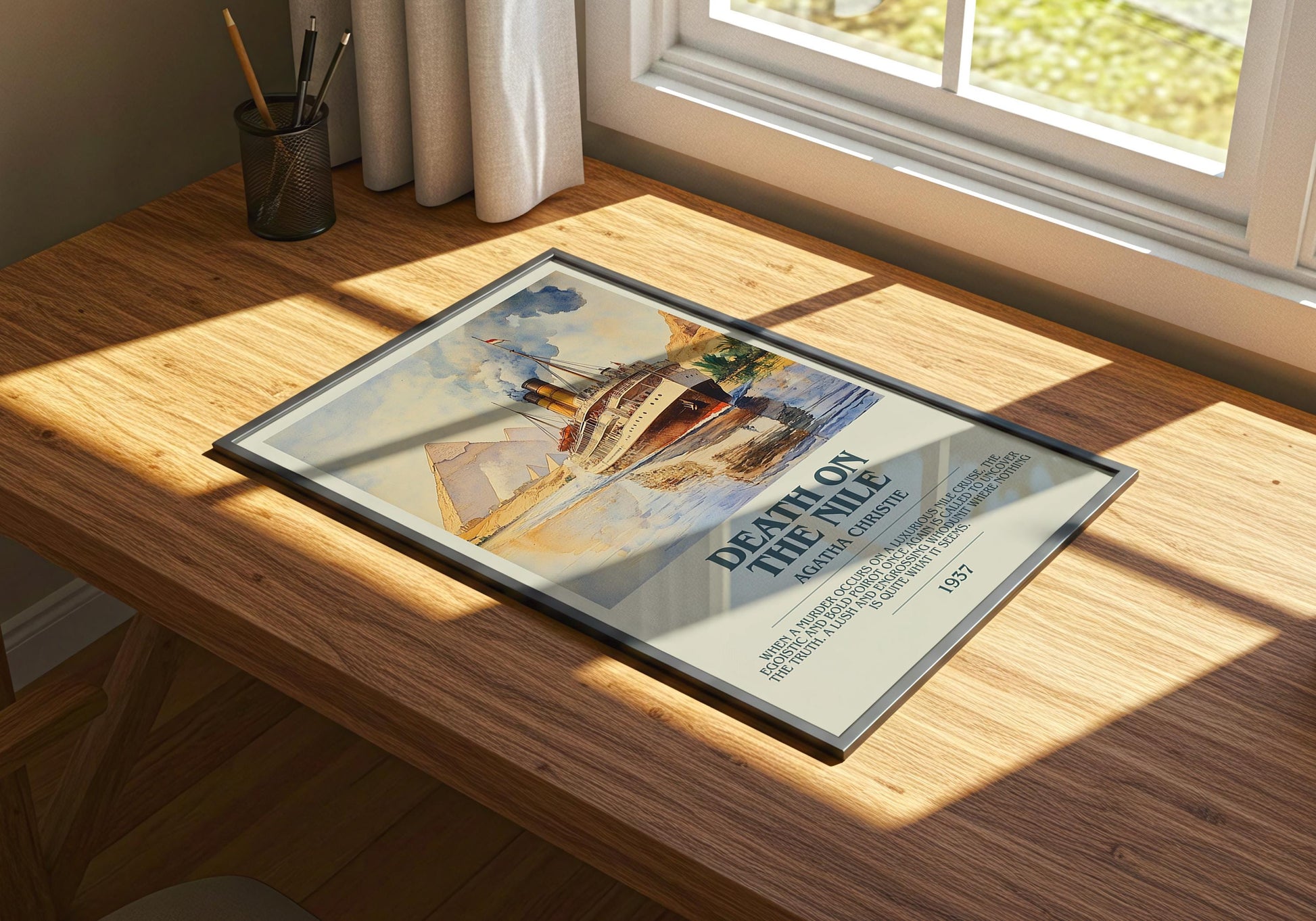 Death On The Nile by Agatha Christie | Descriptive Book Poster | Modern