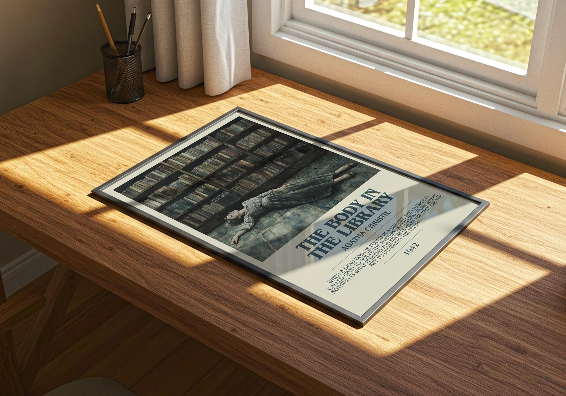 The Body In The Library by Agatha Christie | Descriptive Book Poster | Modern