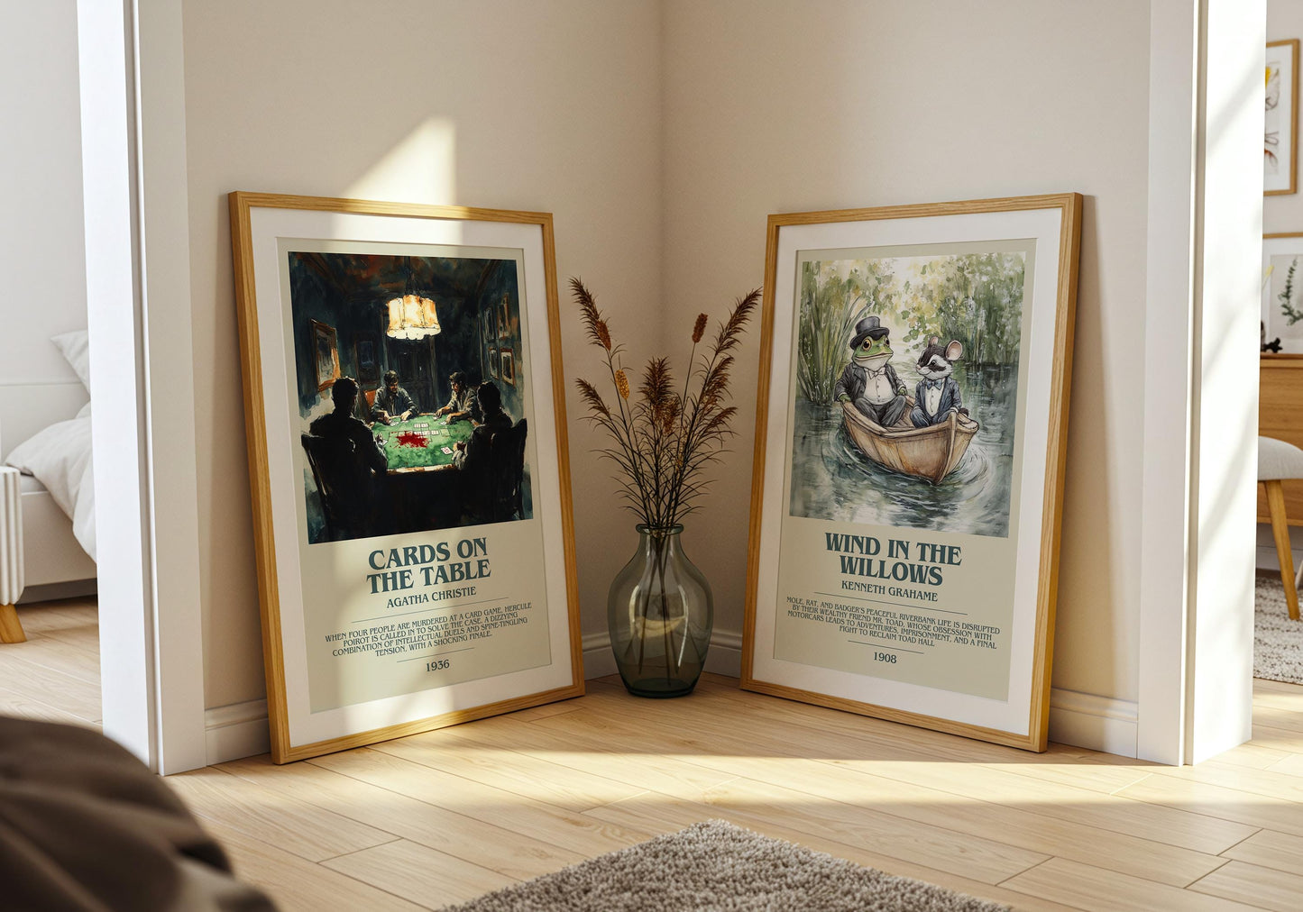 Cards On The Table by Agatha Christie Descriptive Poster Print. Free Delivery Wall Art Author & Blurb Book Artwork Novel Modern Gift