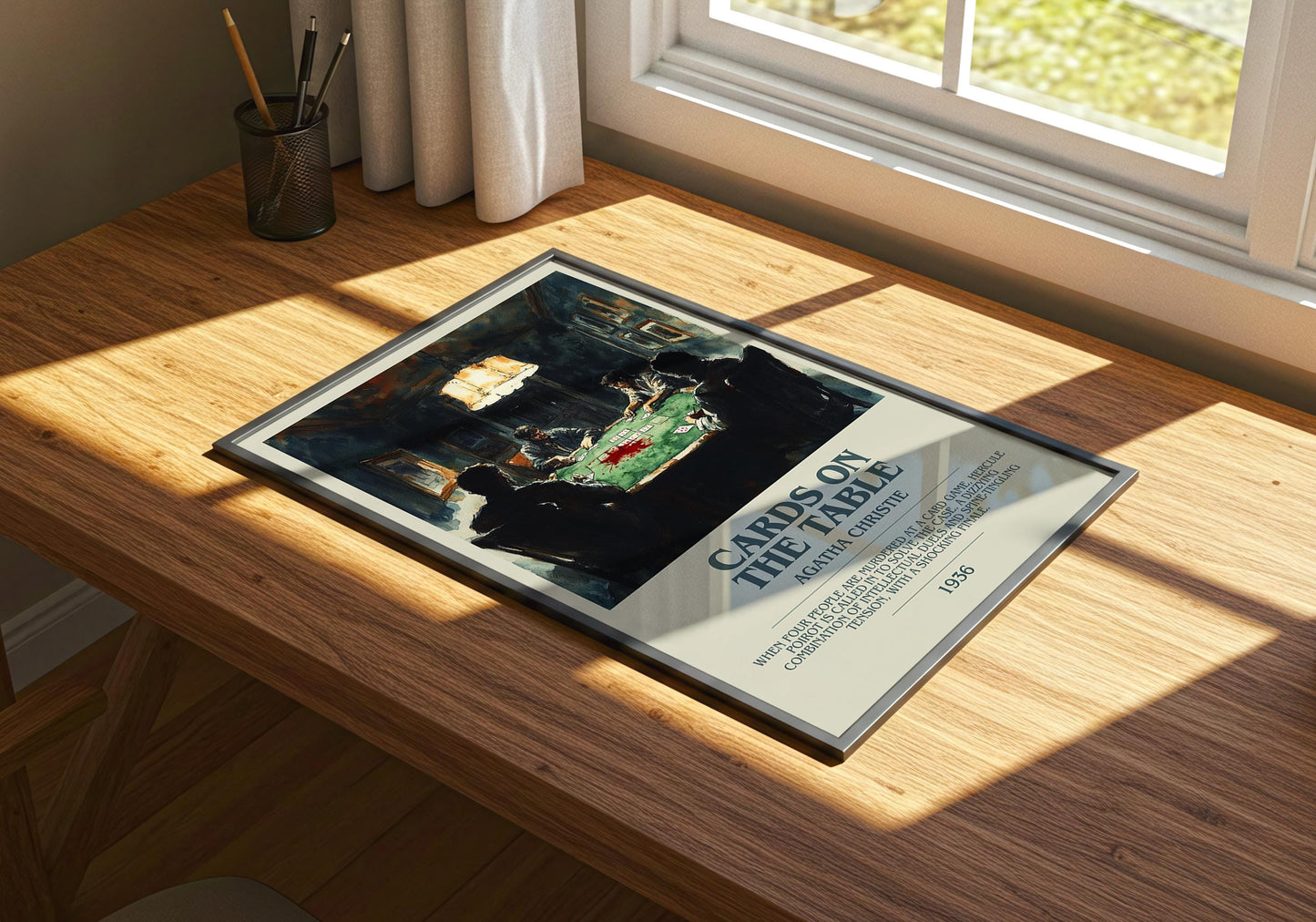 Cards On The Table by Agatha Christie | Descriptive Book Poster | Modern