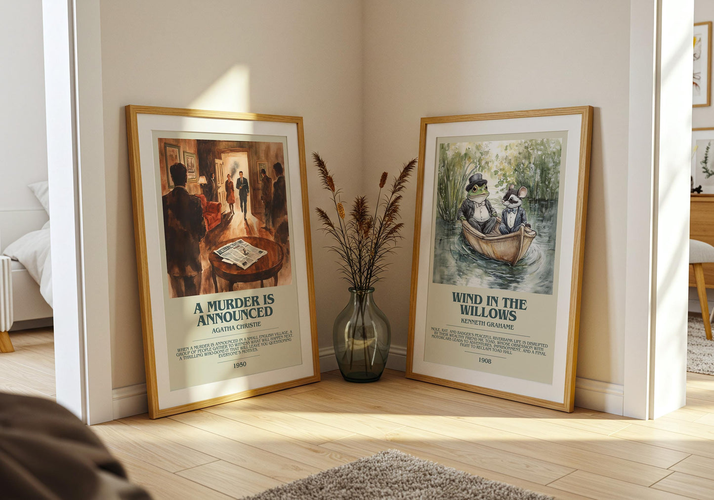 A Murder Is Announced by Agatha Christie Descriptive Poster Print. Free Delivery Wall Art Author & Blurb Book Artwork Novel Modern Gift