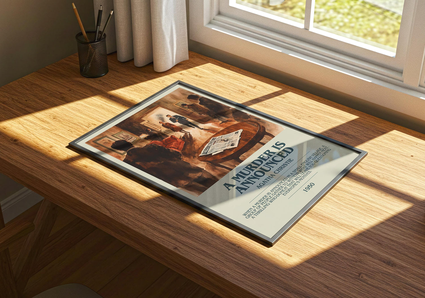 A Murder Is Announced by Agatha Christie | Descriptive Book Poster | Modern