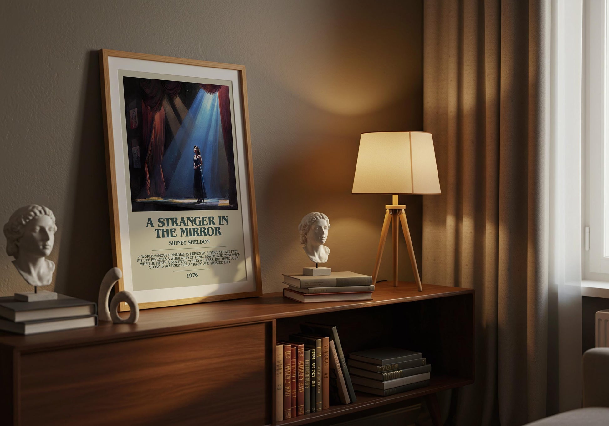 A Stranger In The Mirror by Sidney Sheldon | Descriptive Book Poster | Modern