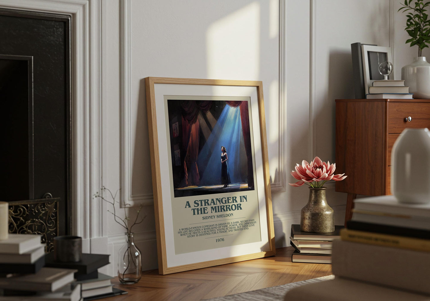 A Stranger In The Mirror by Sidney Sheldon | Descriptive Book Poster | Modern