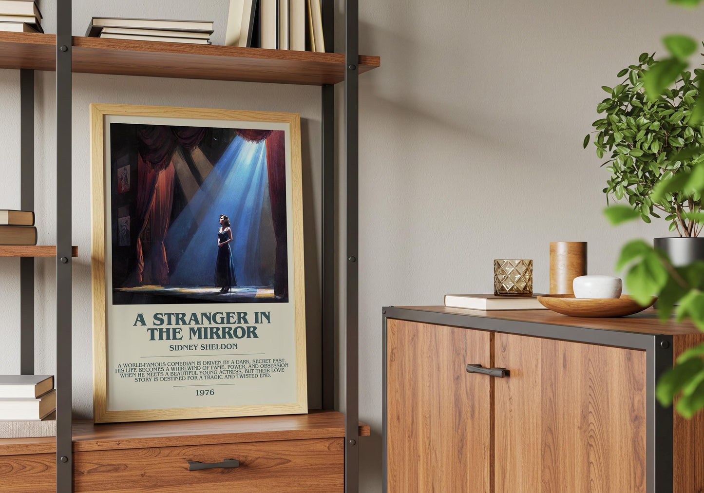 A Stranger In The Mirror by Sidney Sheldon | Descriptive Book Poster | Modern