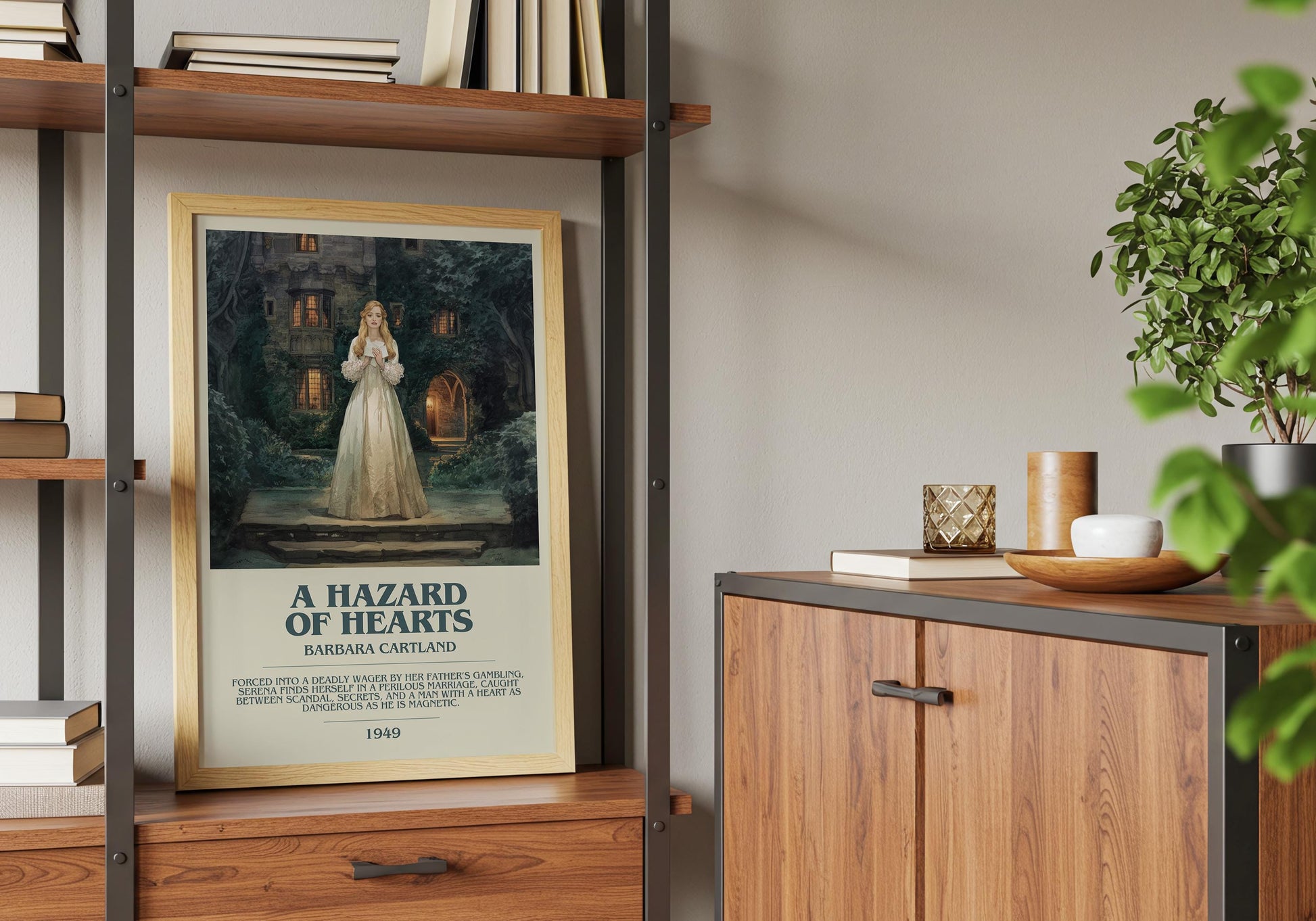 A Hazard Of Hearts by Barbara Cartland | Descriptive Book Poster | Modern