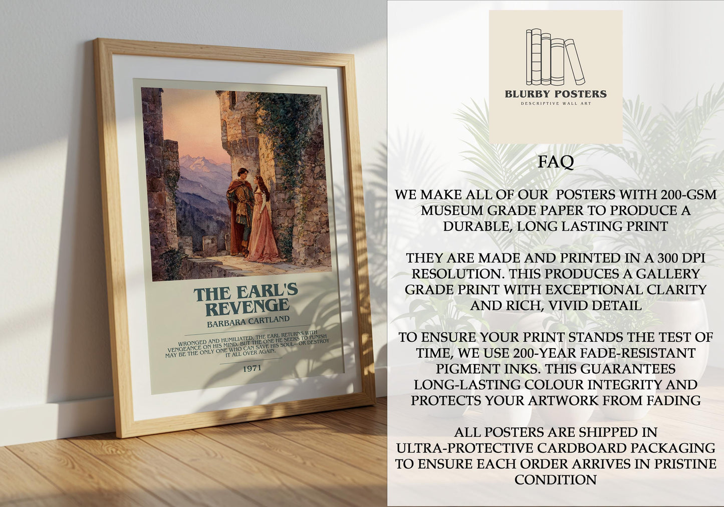 The Earl's Revenge by Barbara Cartland | Descriptive Book Poster | Modern