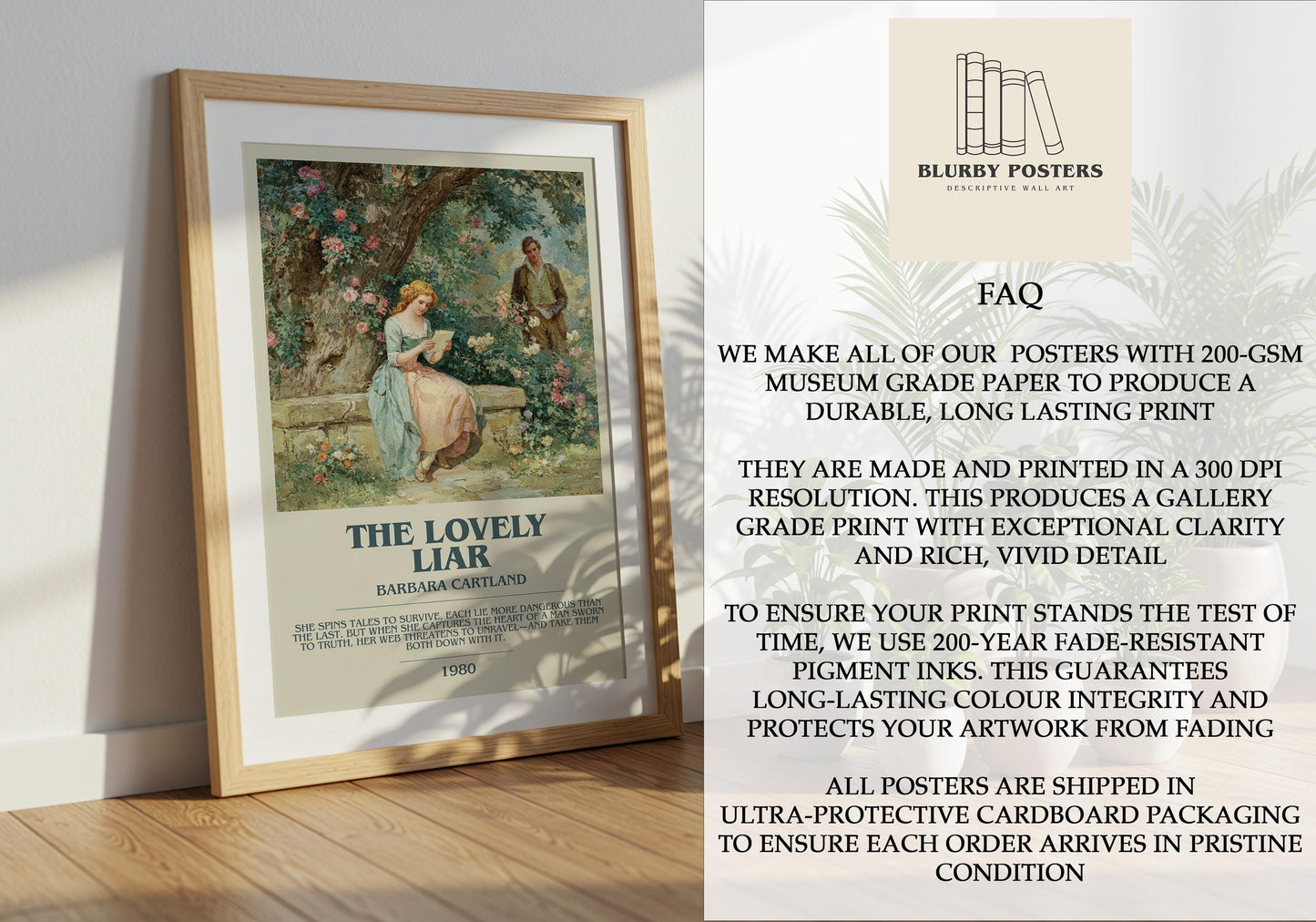 The Lovely Liar by Barbara Cartland | Descriptive Book Poster | Modern