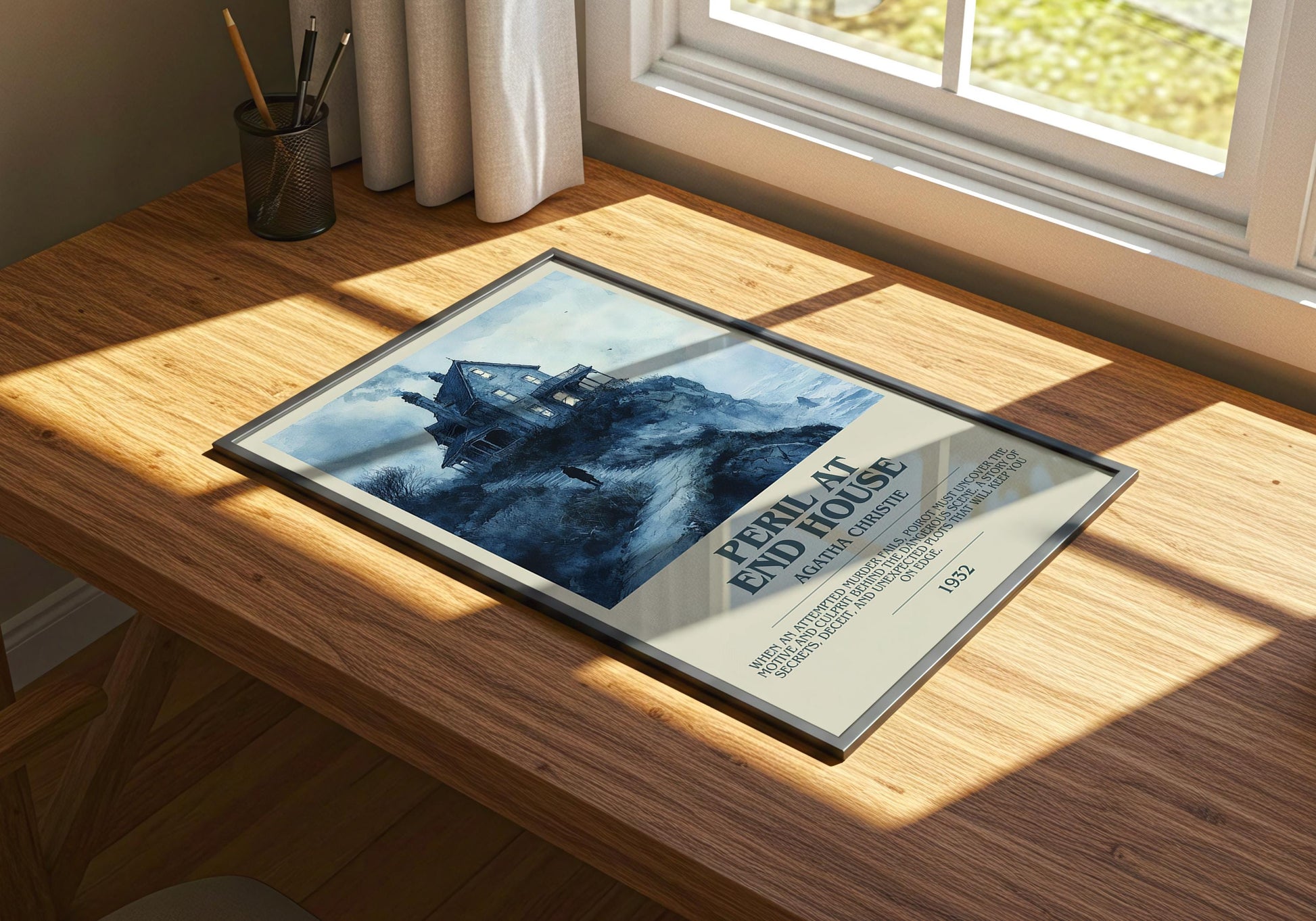 Peril At End House by Agatha Christie | Descriptive Book Poster | Modern