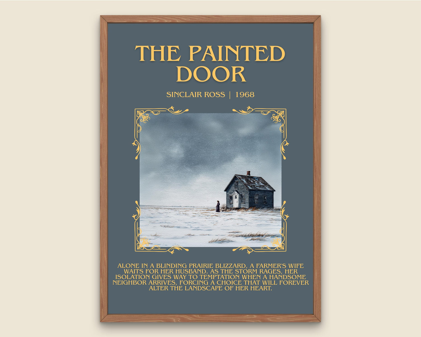 The Painted Door by Sinclair Ross Descriptive Poster Print.Free Delivery Wall Art Author&Blurb Book Artwork Novel Poster