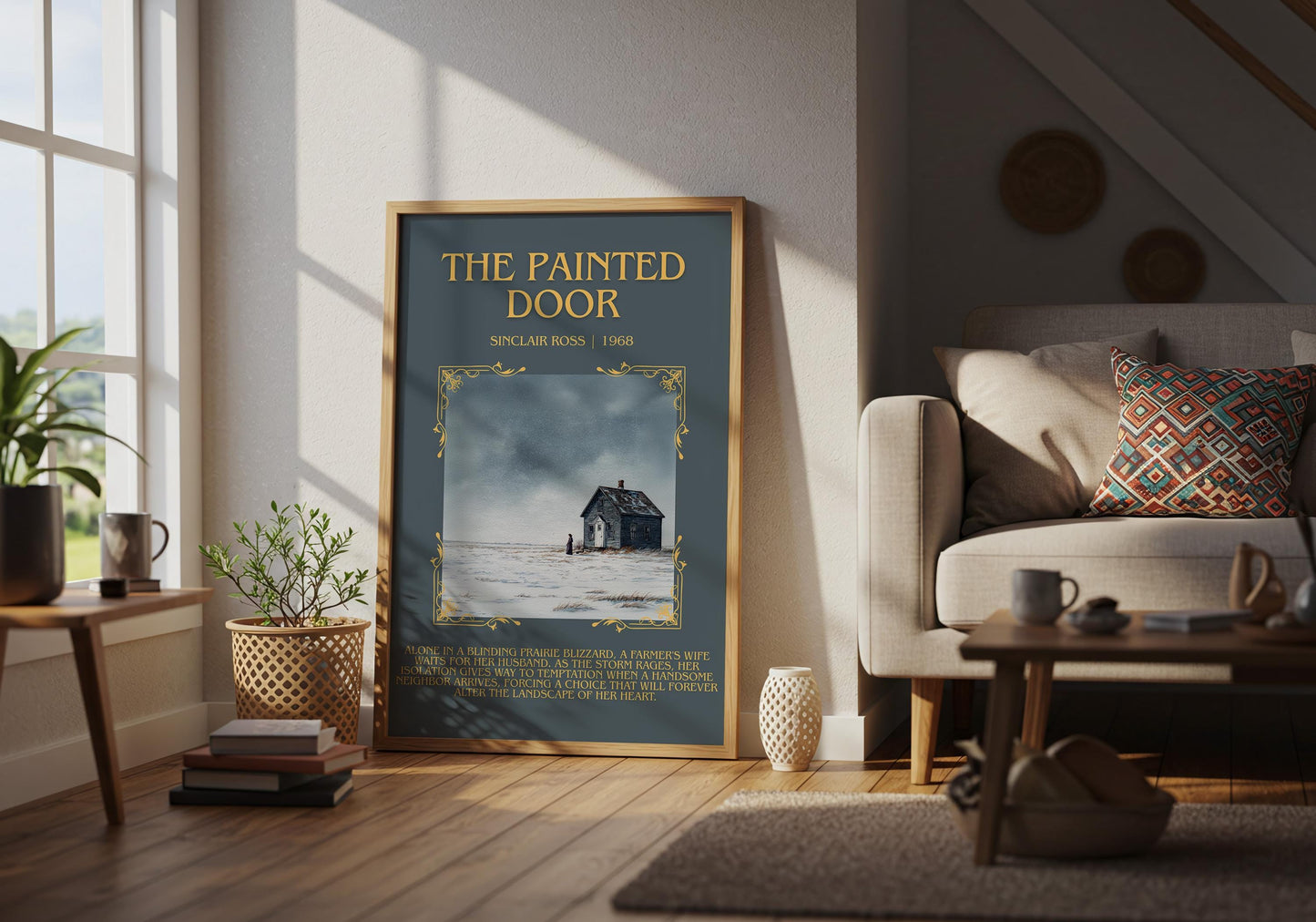 The Painted Door by Sinclair Ross Descriptive Poster Print.Free Delivery Wall Art Author&Blurb Book Artwork Novel Poster