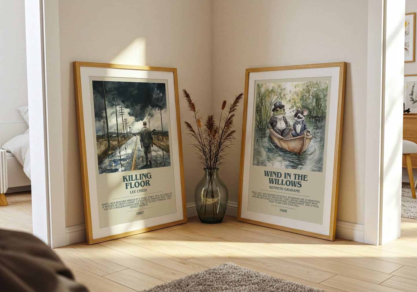 Killing Floor by Lee Child Descriptive Poster Print. Free Delivery Wall Art Author & Blurb Book Artwork Novel Modern Gift