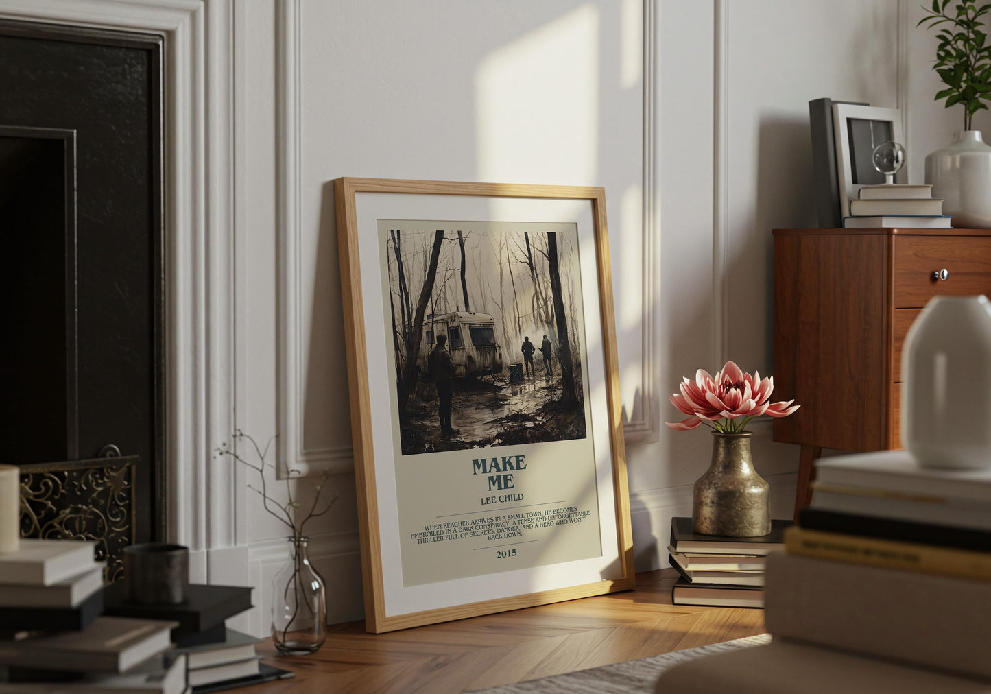 Make Me by Lee Child Descriptive Poster Print. Free Delivery Wall Art Author & Blurb Book Artwork Novel Modern Gift