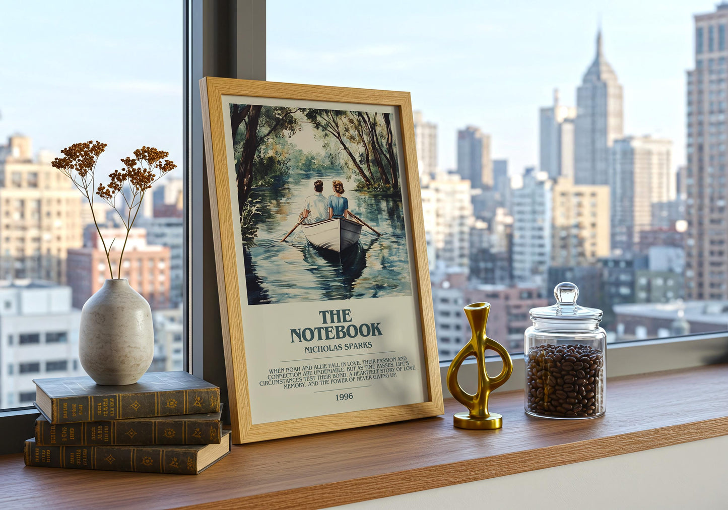 The Notebook by Nicholas Sparks Descriptive Poster Print. Free Delivery Wall Art Author & Blurb Book Artwork Novel Modern Gift