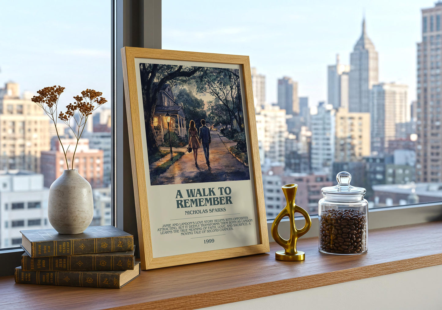 A Walk To Remember by Nicholas Sparks Descriptive Poster Print. Free Delivery Wall Art Author & Blurb Book Artwork Novel Modern Gift