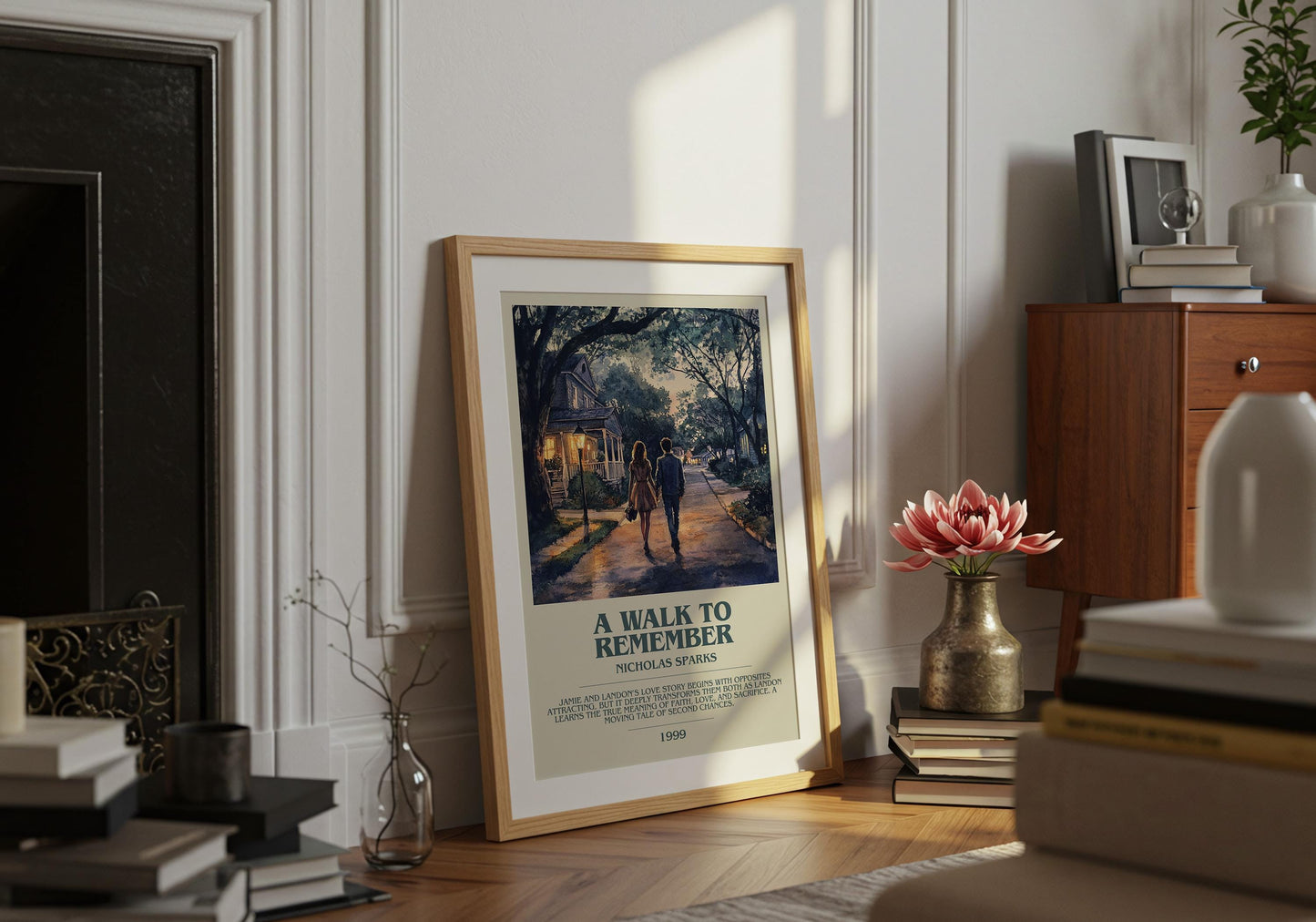 A Walk To Remember by Nicholas Sparks Descriptive Poster Print. Free Delivery Wall Art Author & Blurb Book Artwork Novel Modern Gift