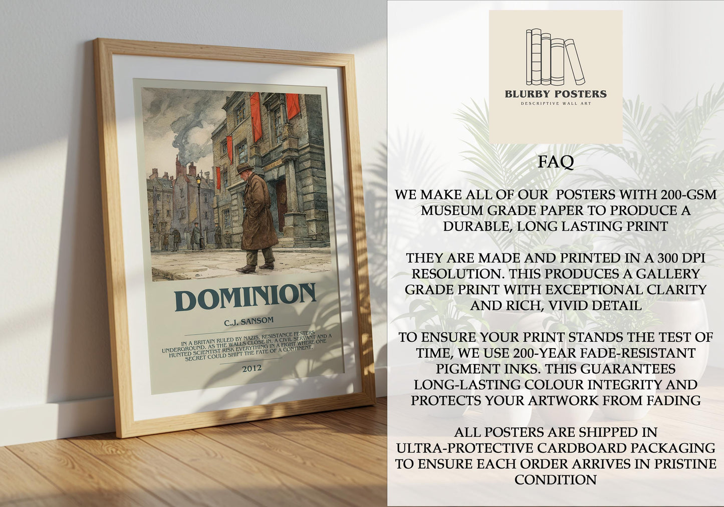 Dominion by C.J Sansom | Descriptive Book Poster | Modern