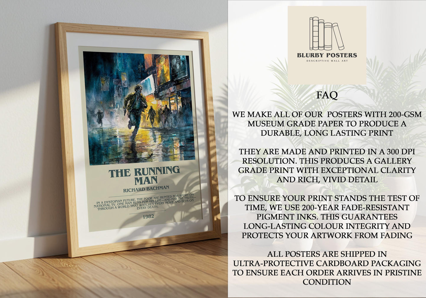 The Running Man by Richard Bachman | Descriptive Book Poster | Modern