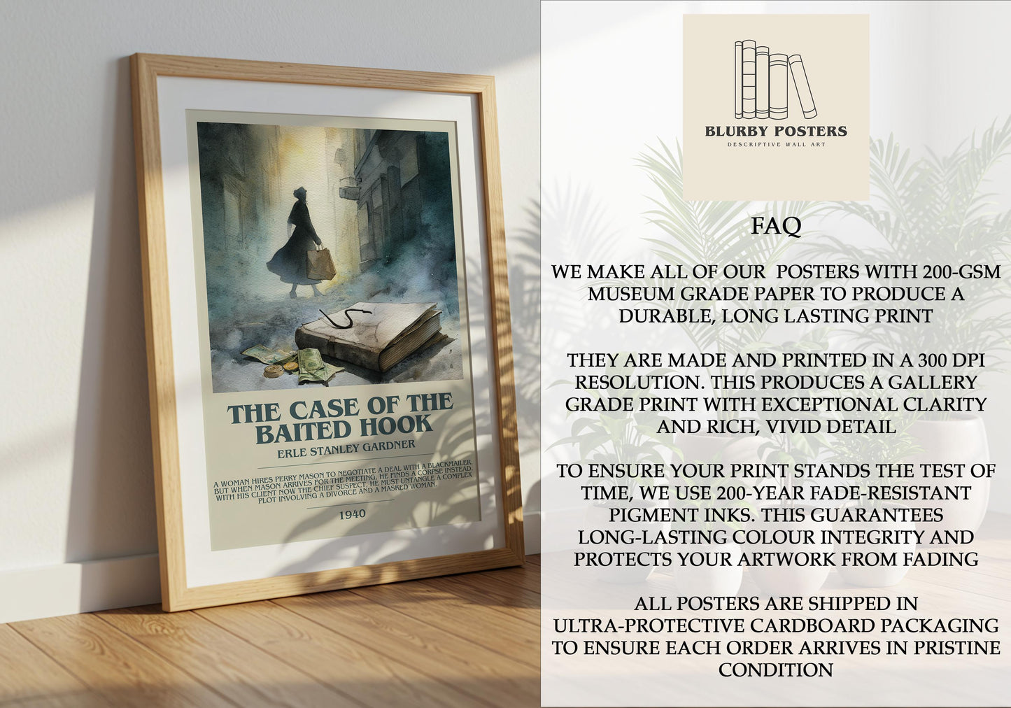 The Case of the Baited Hook by Erle Stanley Gardner | Descriptive Book Poster | Modern