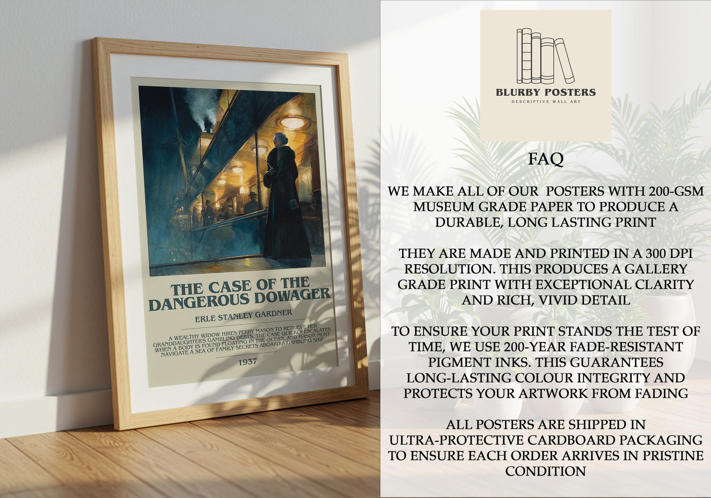 The Case of the Dangerous Dowager by Erle Stanley Gardner | Descriptive Book Poster | Modern