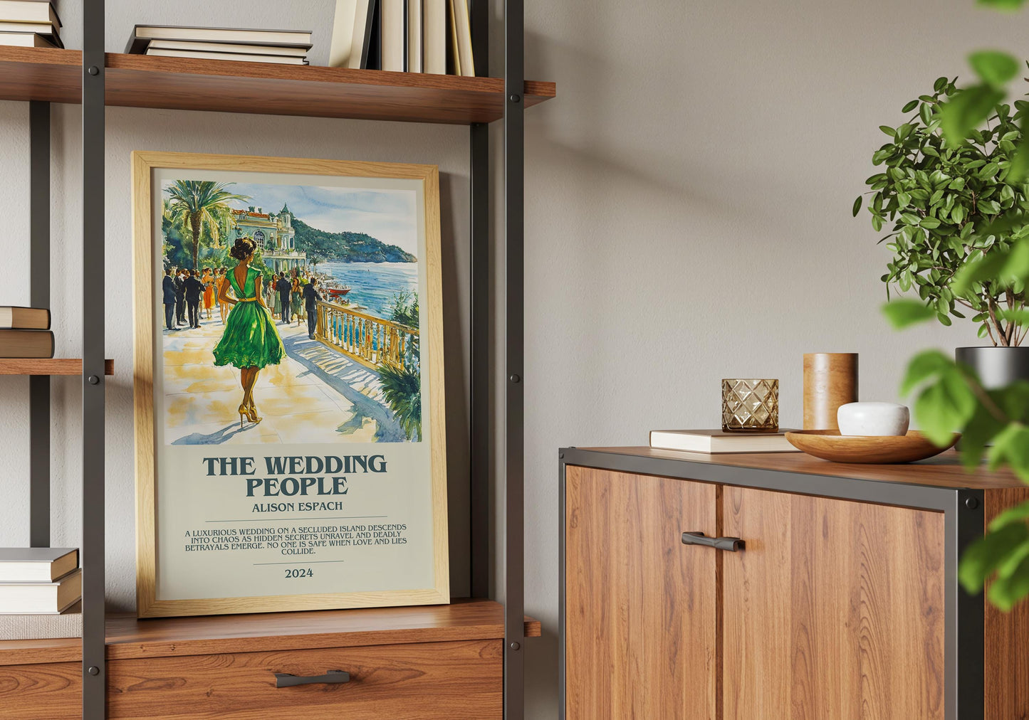 The Wedding People by Alison Espach Descriptive Poster Print. Free Delivery Wall Art Author & Blurb Book Artwork Novel Modern Gift