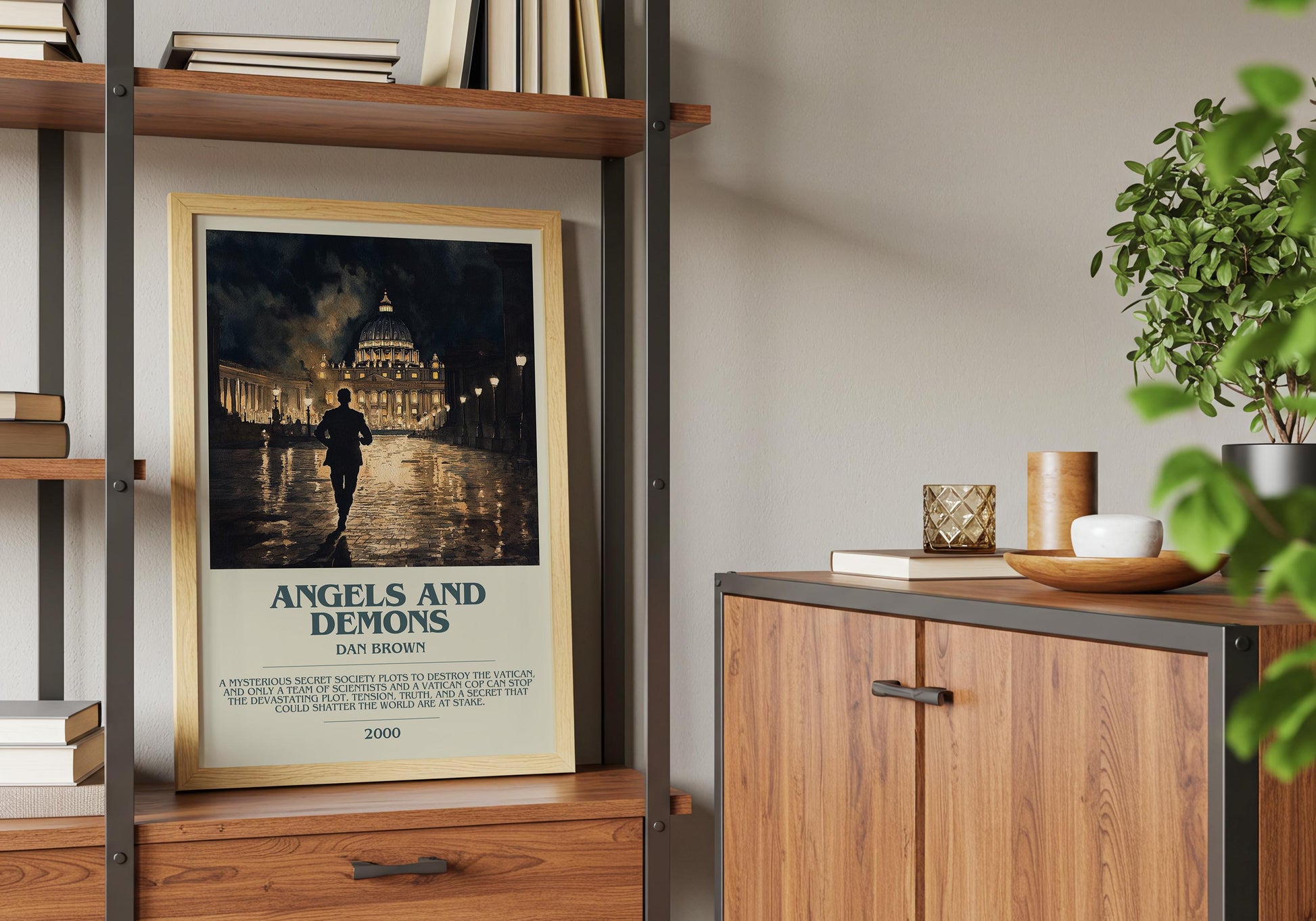 Angels and Demons by Dan Brown | Descriptive Book Poster | Modern