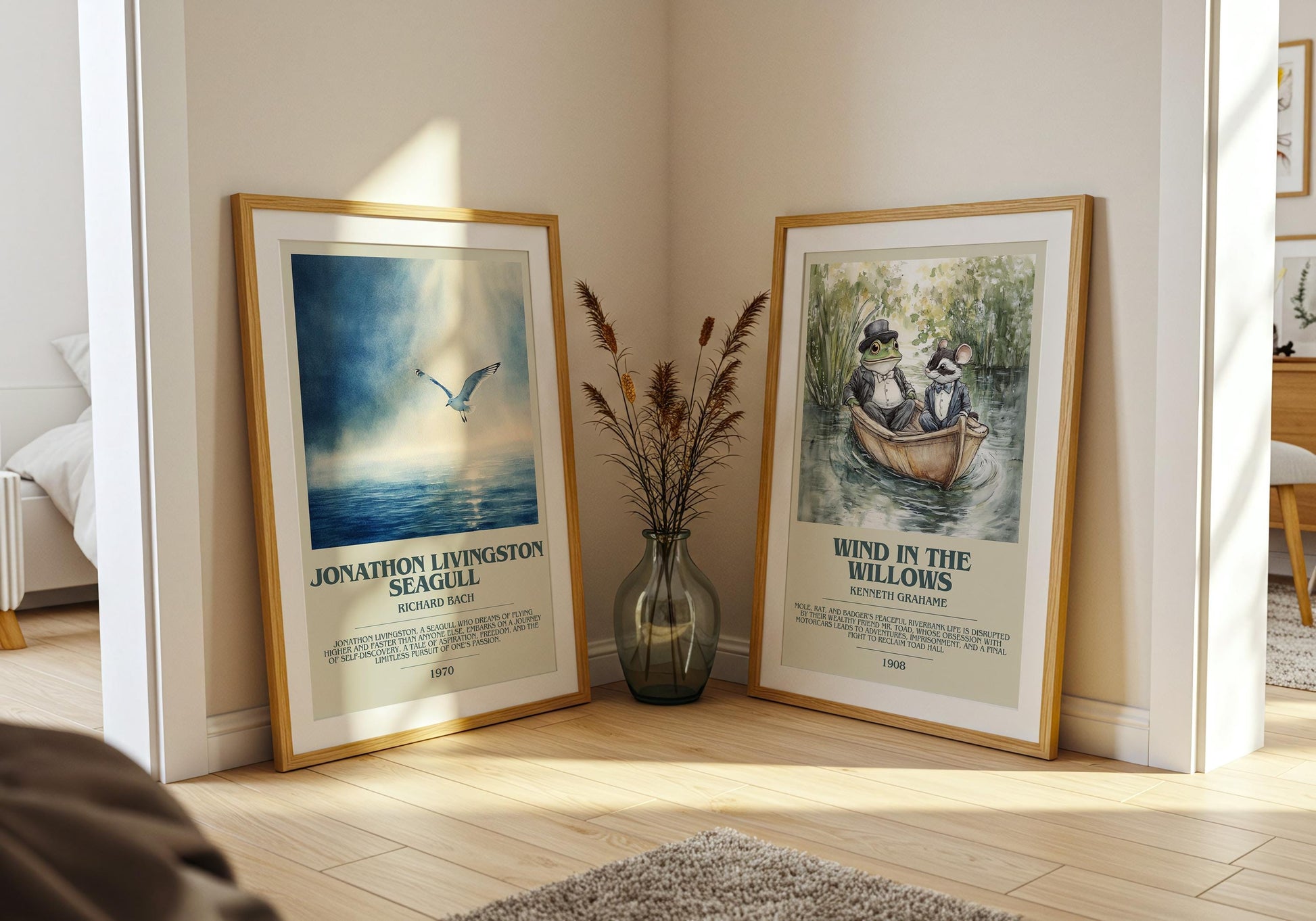 Jonathan Livingston Seagull by Richard Bach Descriptive Poster Print. Free Delivery Wall Art Author & Blurb Book Artwork Novel Modern Gift