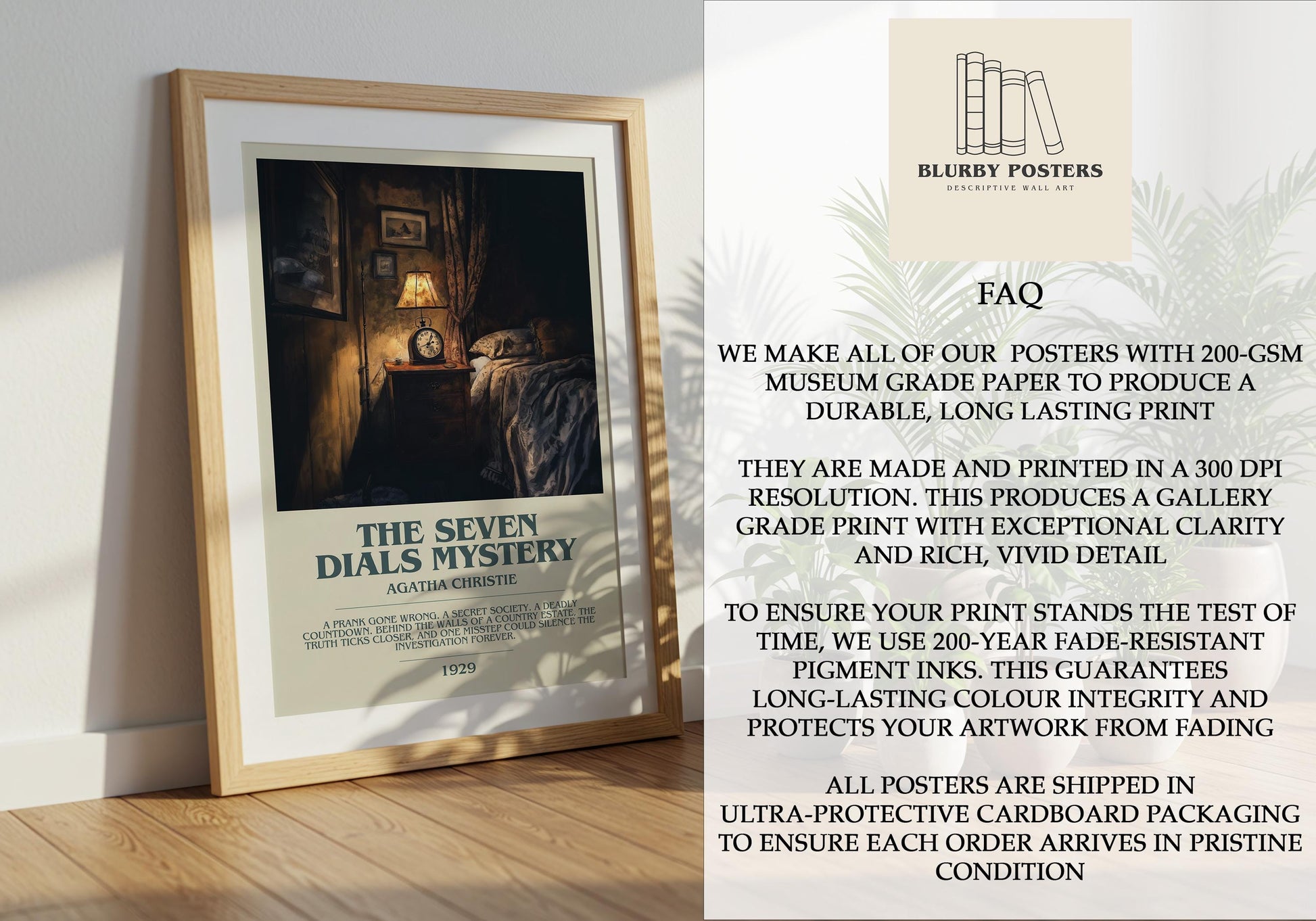 The Seven Dials Mystery by Agatha Christie | Descriptive Book Poster | Modern