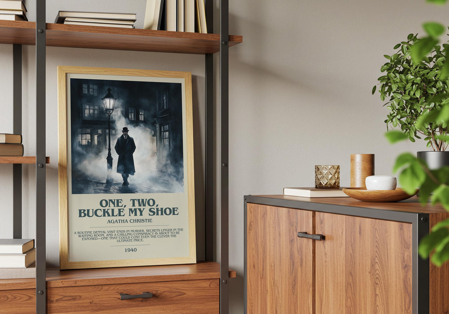 One, Two, Buckle My Shoe by Agatha Christie Descriptive Poster Print. Free Delivery Wall Art Author & Blurb Book Artwork Novel Modern Gift