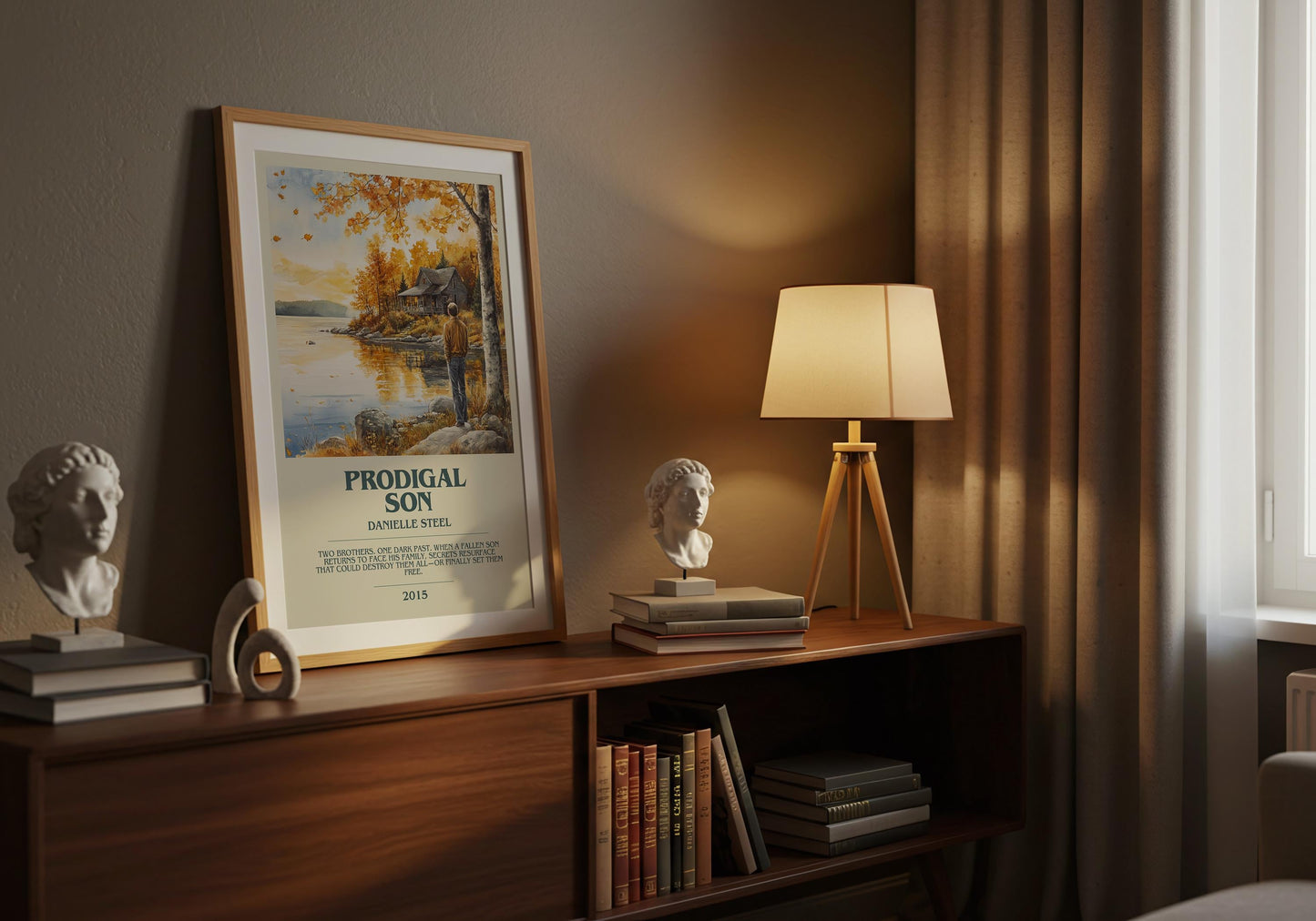 Prodigal Son by Danielle Steel Descriptive Poster Print. Free Delivery Wall Art Author & Blurb Book Artwork Novel Modern Gift