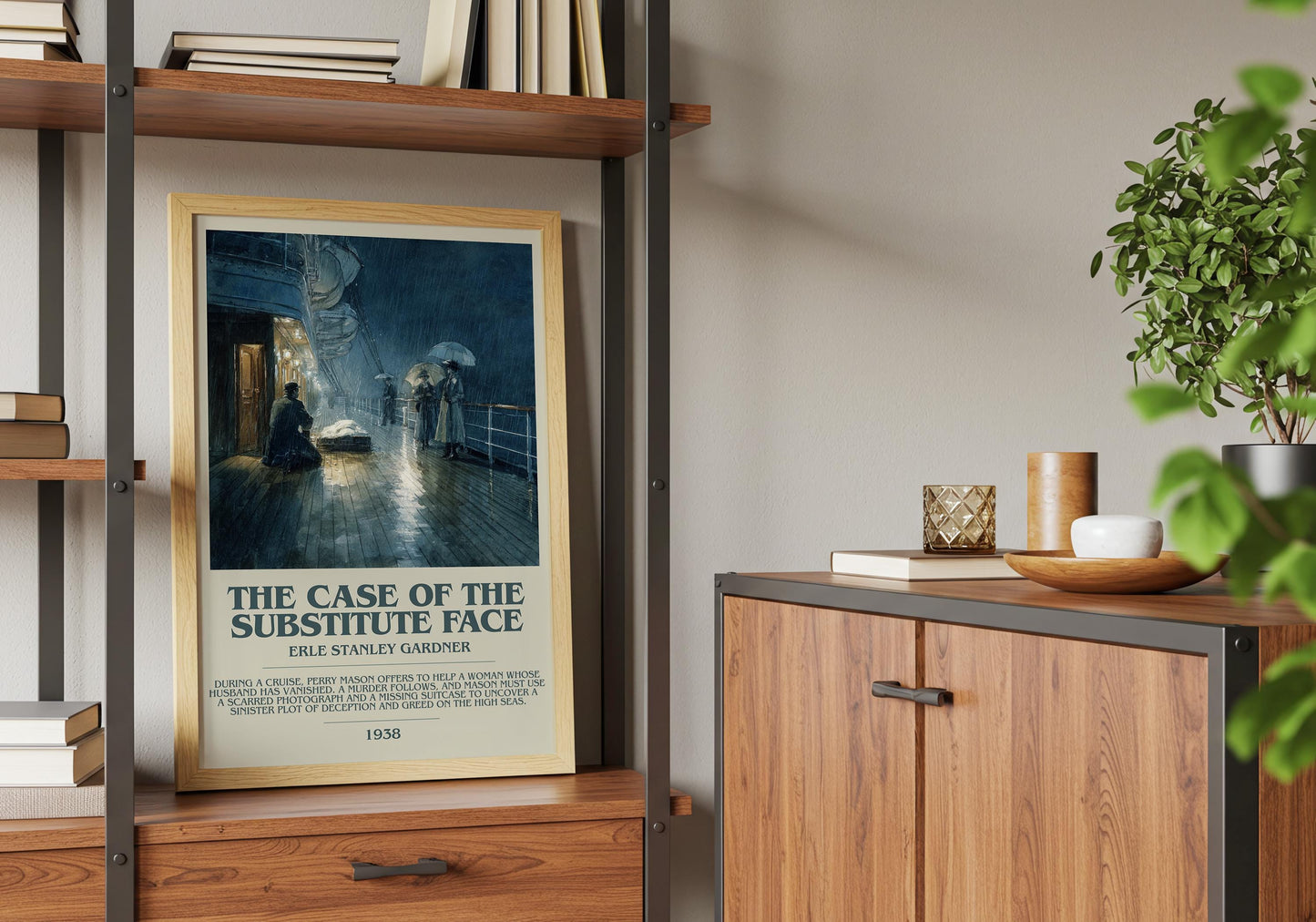 The Case of the Substitute Face by Erle Stanley Gardner | Descriptive Book Poster | Modern