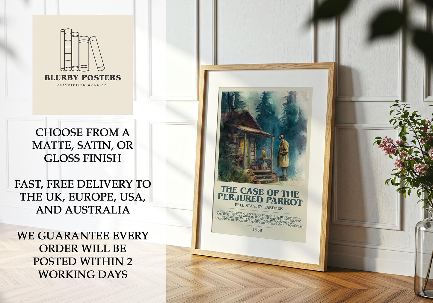 The Case of the Perjured Parrot by Erle Stanley Gardner | Descriptive Book Poster | Modern