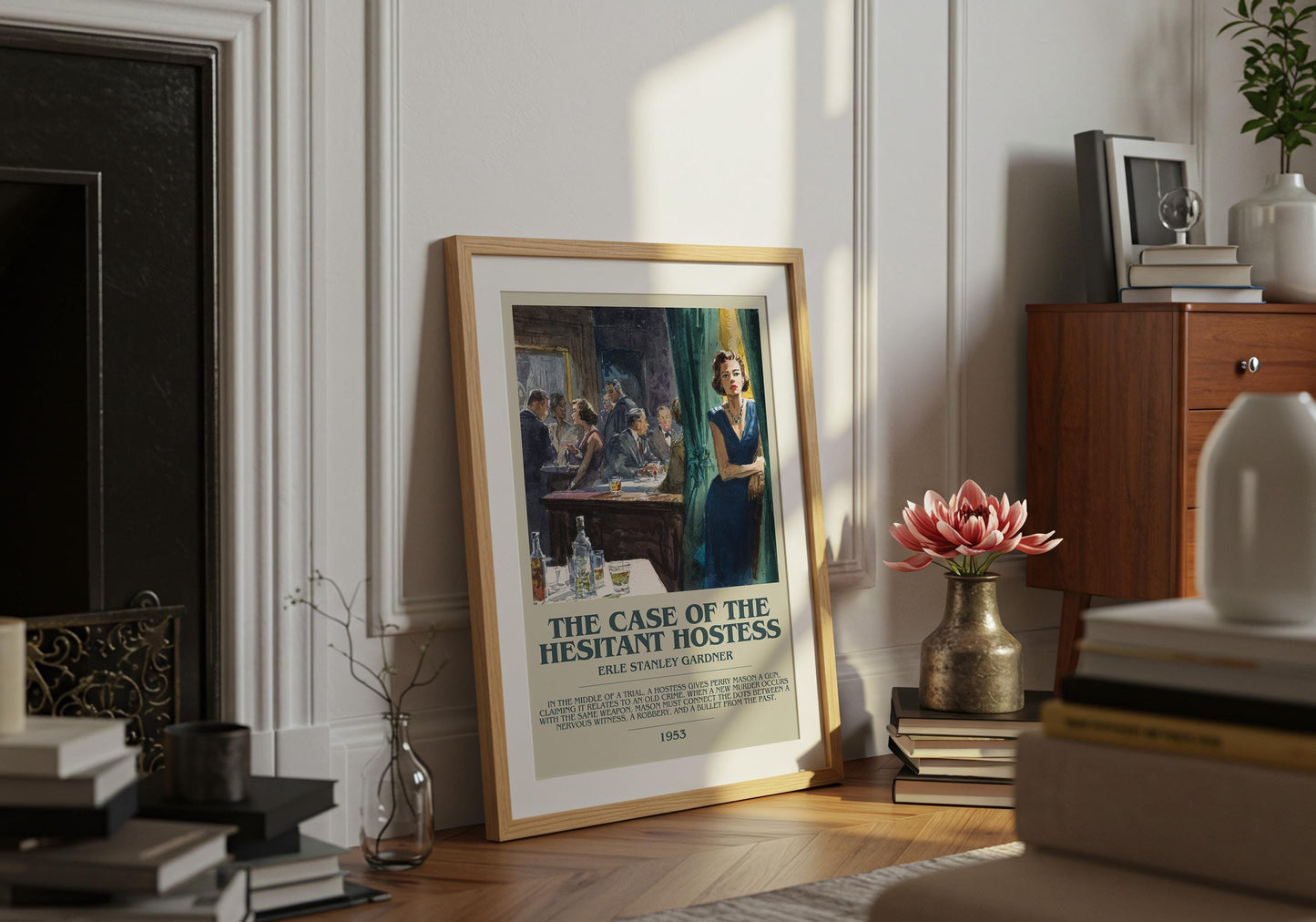 The Case of the Hesitant Hostess by Erle Stanley Gardner | Descriptive Book Poster | Modern