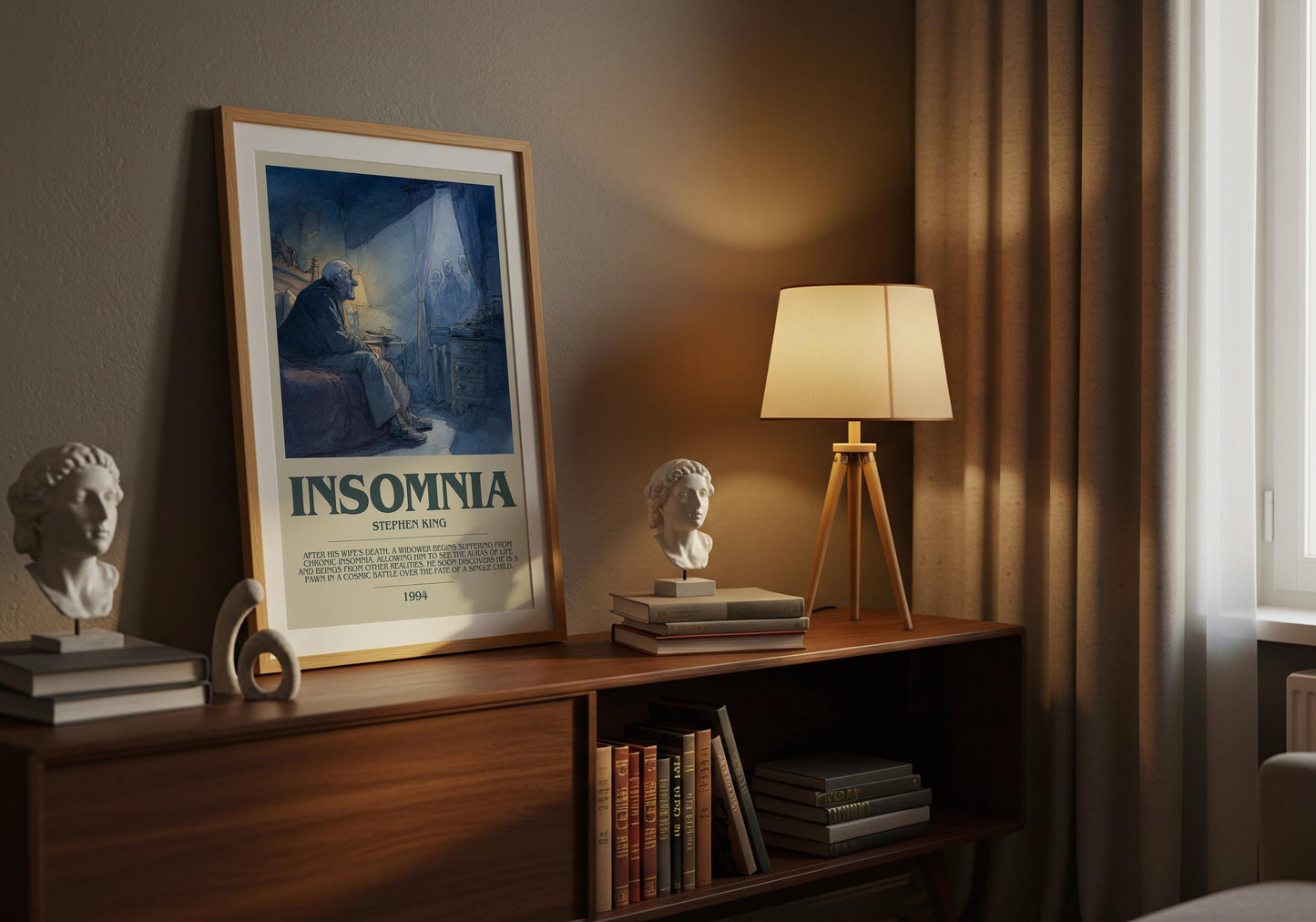 Insomnia by Stephen King | Descriptive Book Poster | Modern