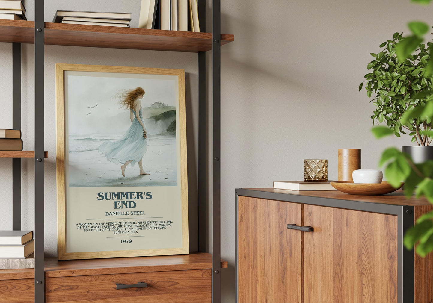 Summer's End by Danielle Steel Descriptive Poster Print. Free Delivery Wall Art Author & Blurb Book Artwork Novel Modern Gift