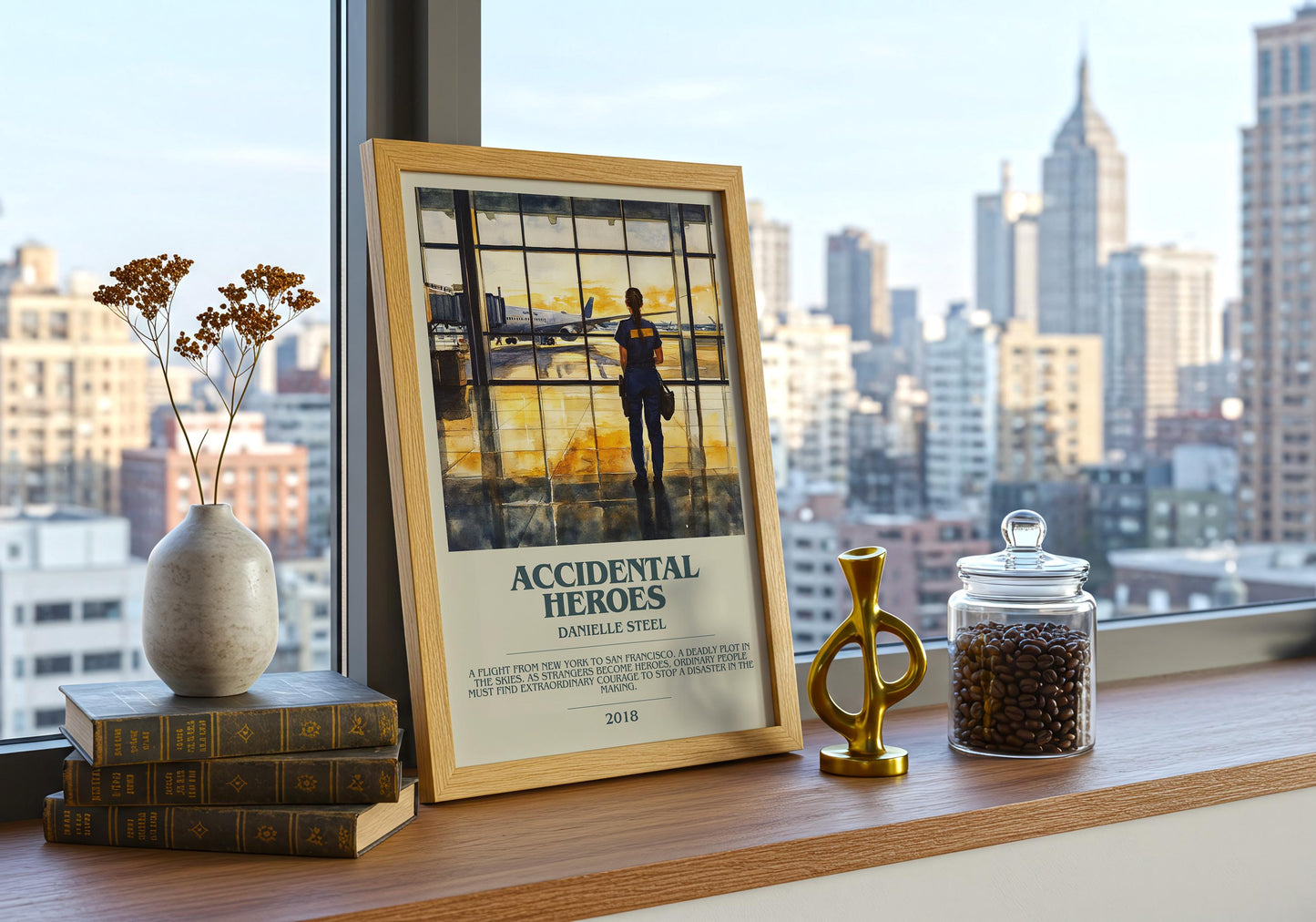 Accidental Heroes by Danielle Steel Descriptive Poster Print. Free Delivery Wall Art Author & Blurb Book Artwork Novel Modern Gift