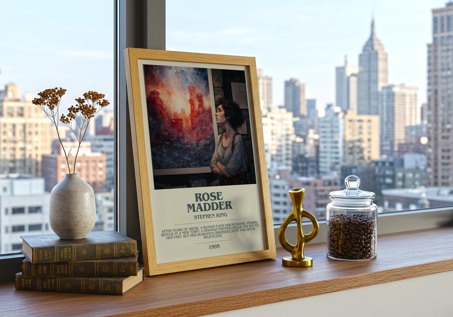 Rose Madder by Stephen King | Descriptive Book Poster | Modern