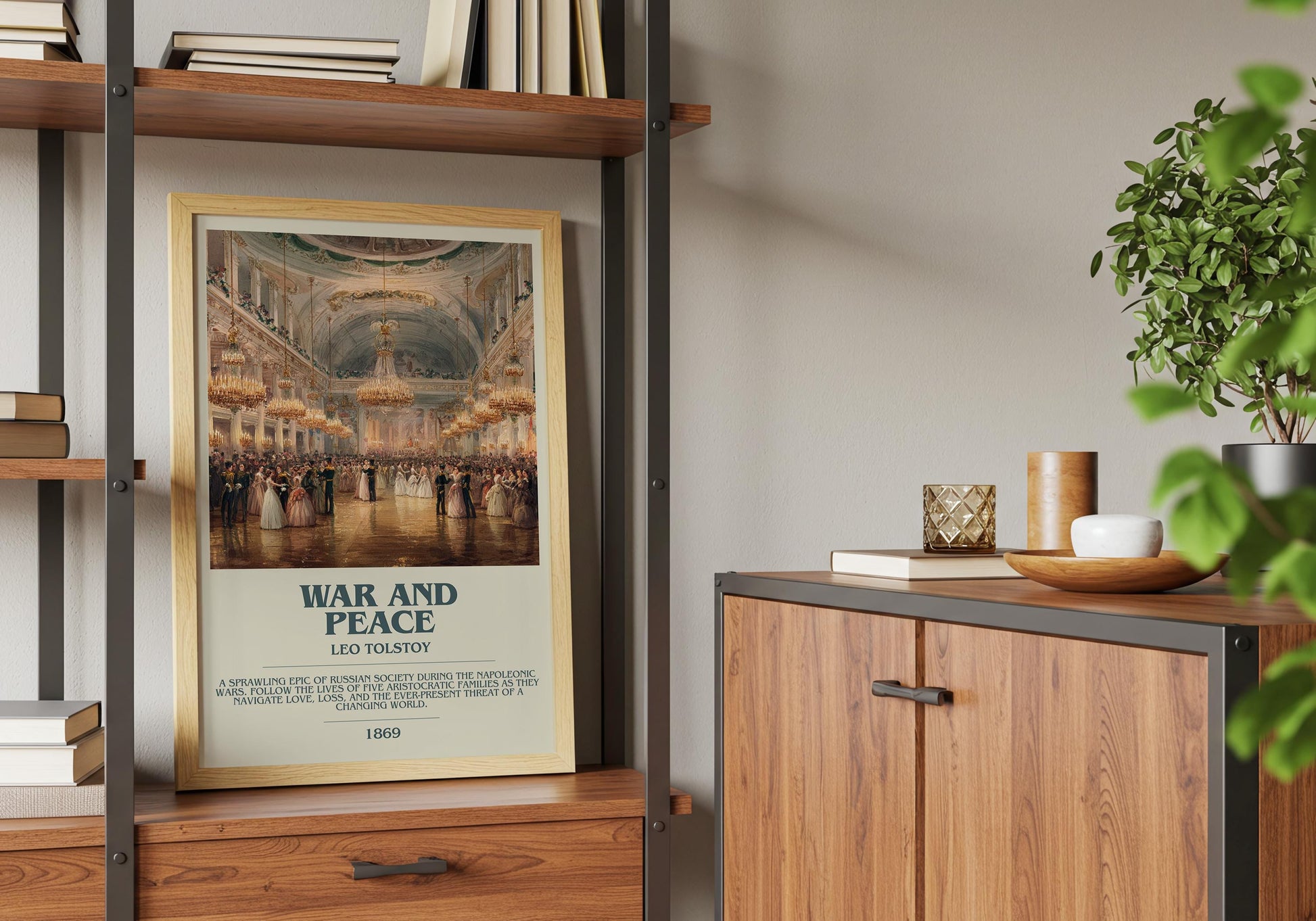 War and Peace by Leo Tolstoy | Descriptive Book Poster | Modern