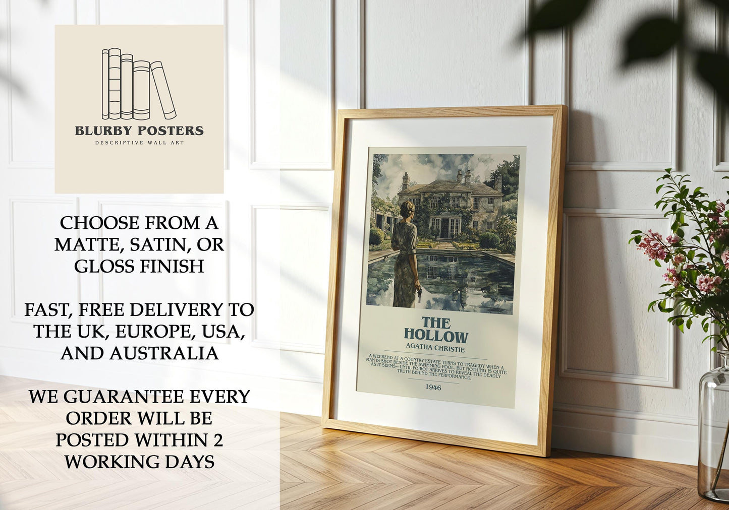 The Hollow by Agatha Christie | Descriptive Book Poster | Modern