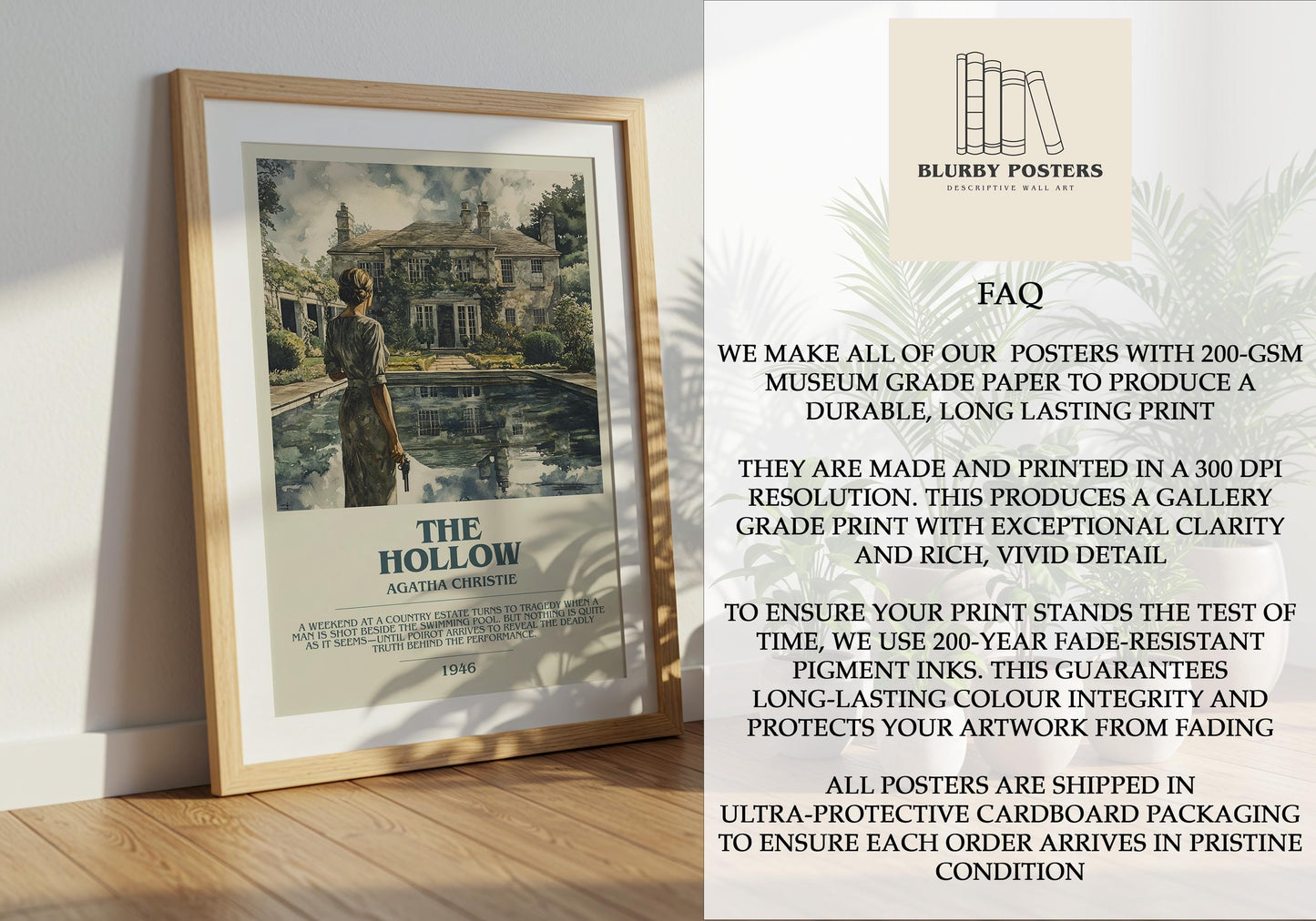 The Hollow by Agatha Christie | Descriptive Book Poster | Modern