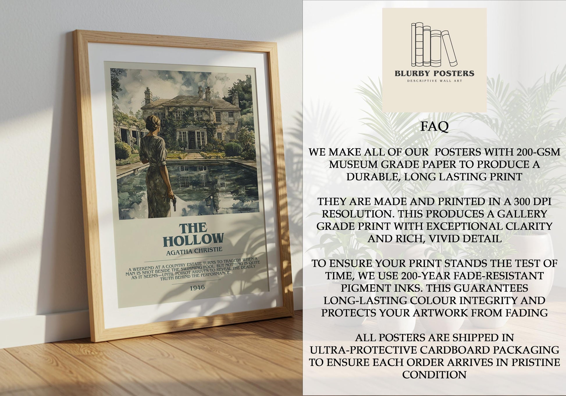 The Hollow by Agatha Christie | Descriptive Book Poster | Modern