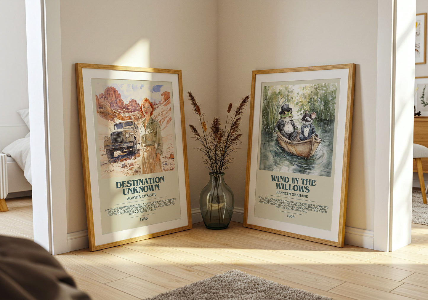 Destination Unknown by Agatha Christie Descriptive Poster Print. Free Delivery Wall Art Author & Blurb Book Artwork Novel Gift