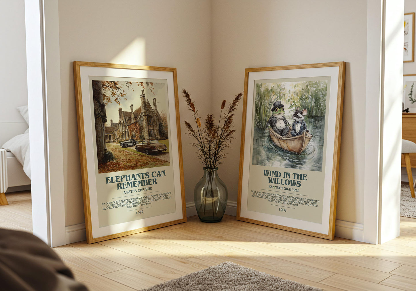 Elephants Can Remember by Agatha Christie Descriptive Poster Print. Free Delivery Wall Art Author & Blurb Book Artwork Novel