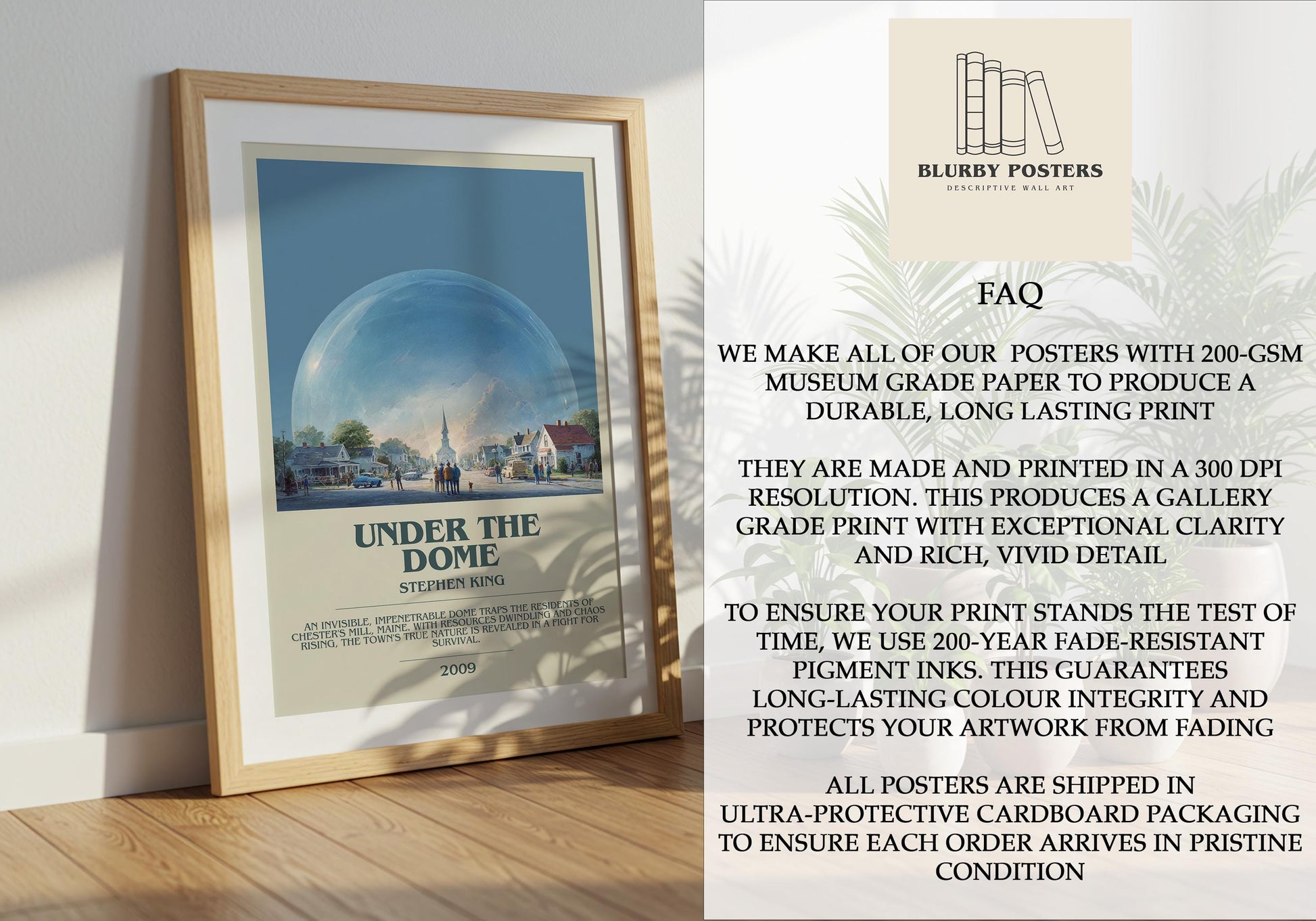 Under The Dome by Stephen King | Descriptive Book Poster | Modern