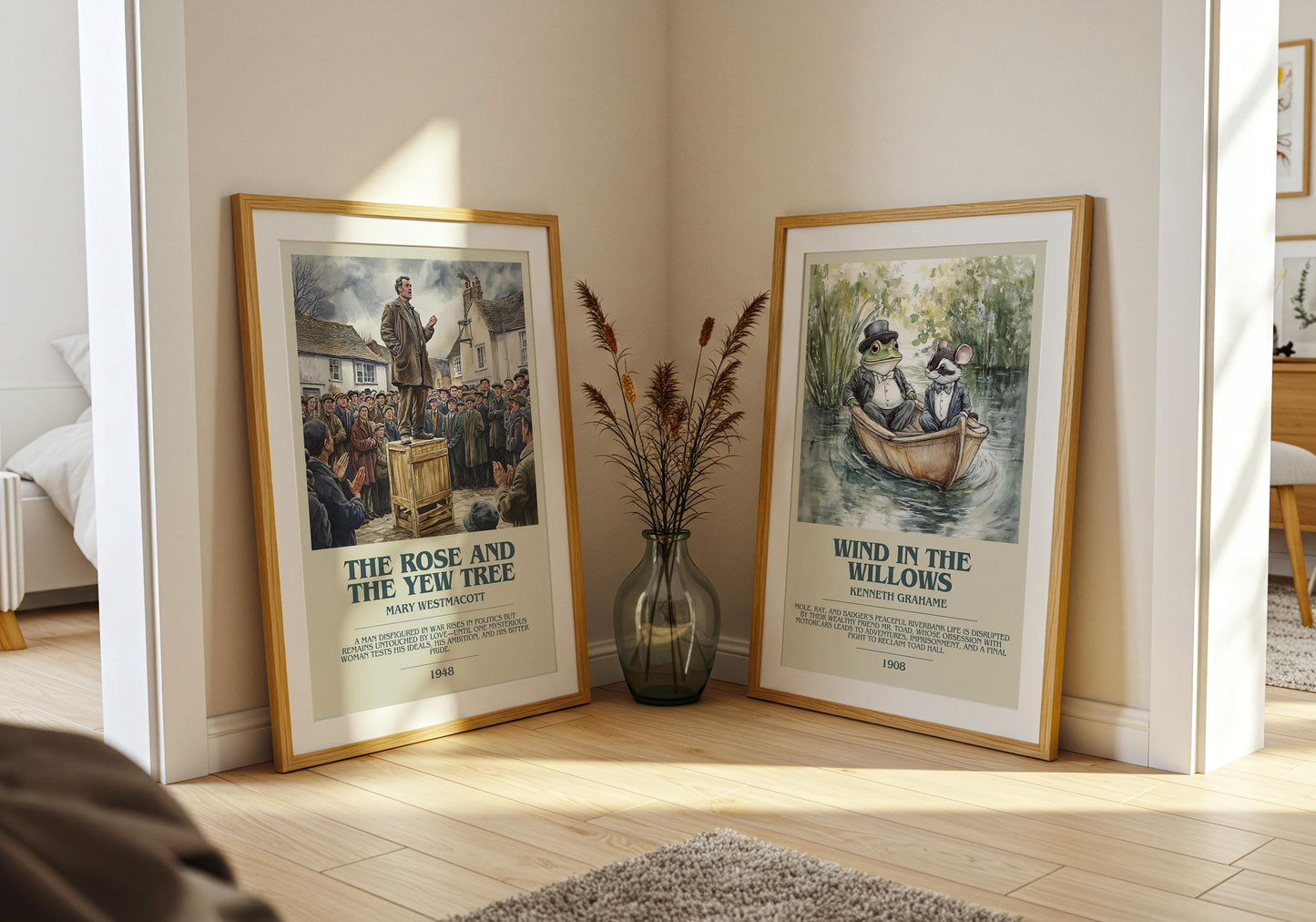 The Rose And The Yew Tree by Mary Westmacott Descriptive Poster Print. Free Delivery Wall Art Author & Blurb Book Artwork Novel