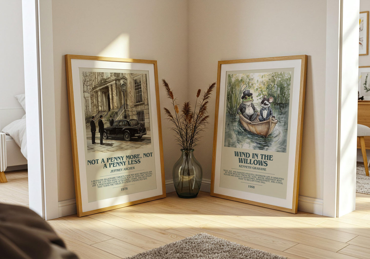 Not A Penny More, Not A Penny Less by Jeffrey Archer Descriptive Poster Print. Free Delivery Wall Art Author & Blurb Book Artwork Novel