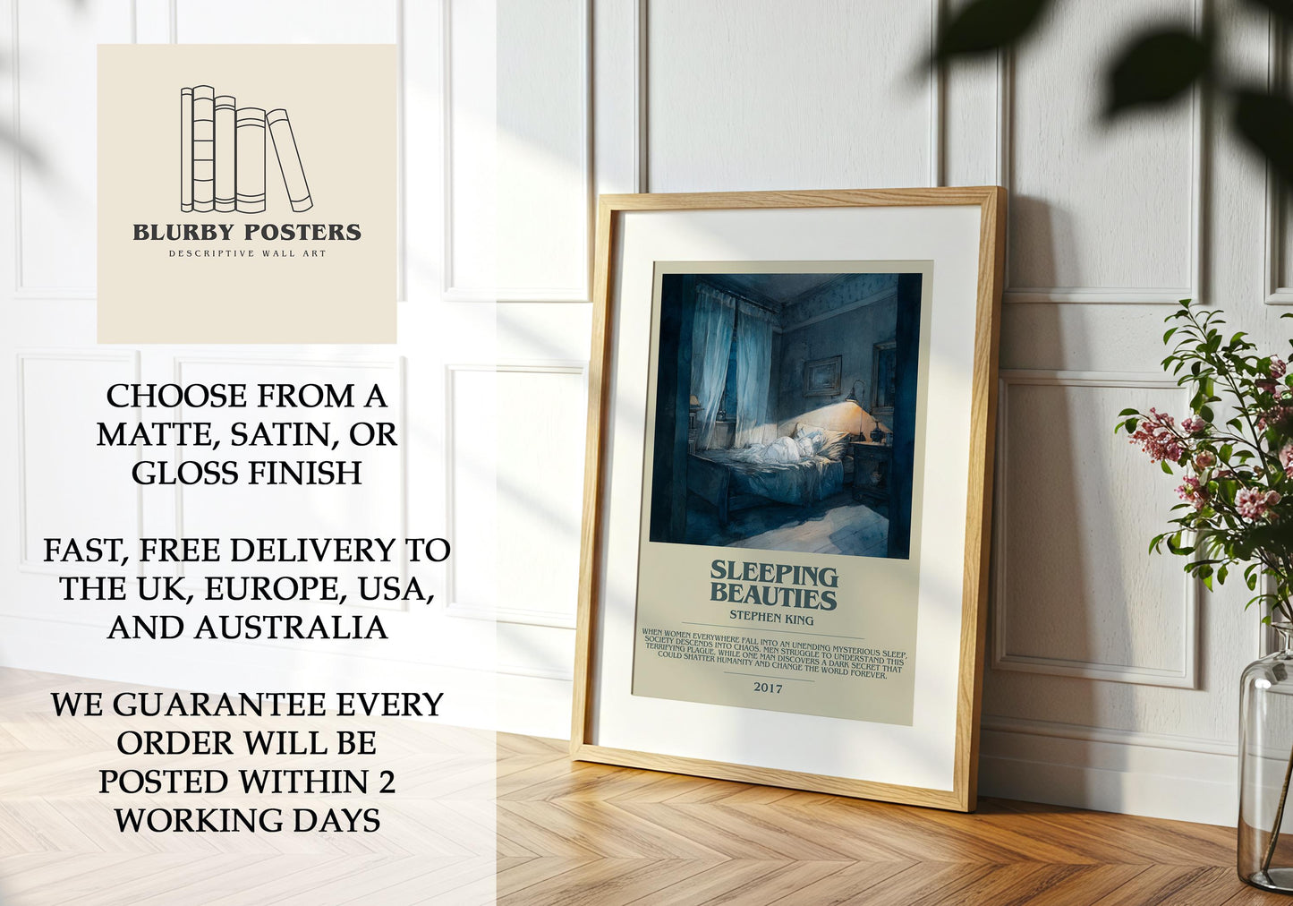 Sleeping Beauties by Stephen King | Descriptive Book Poster | Modern