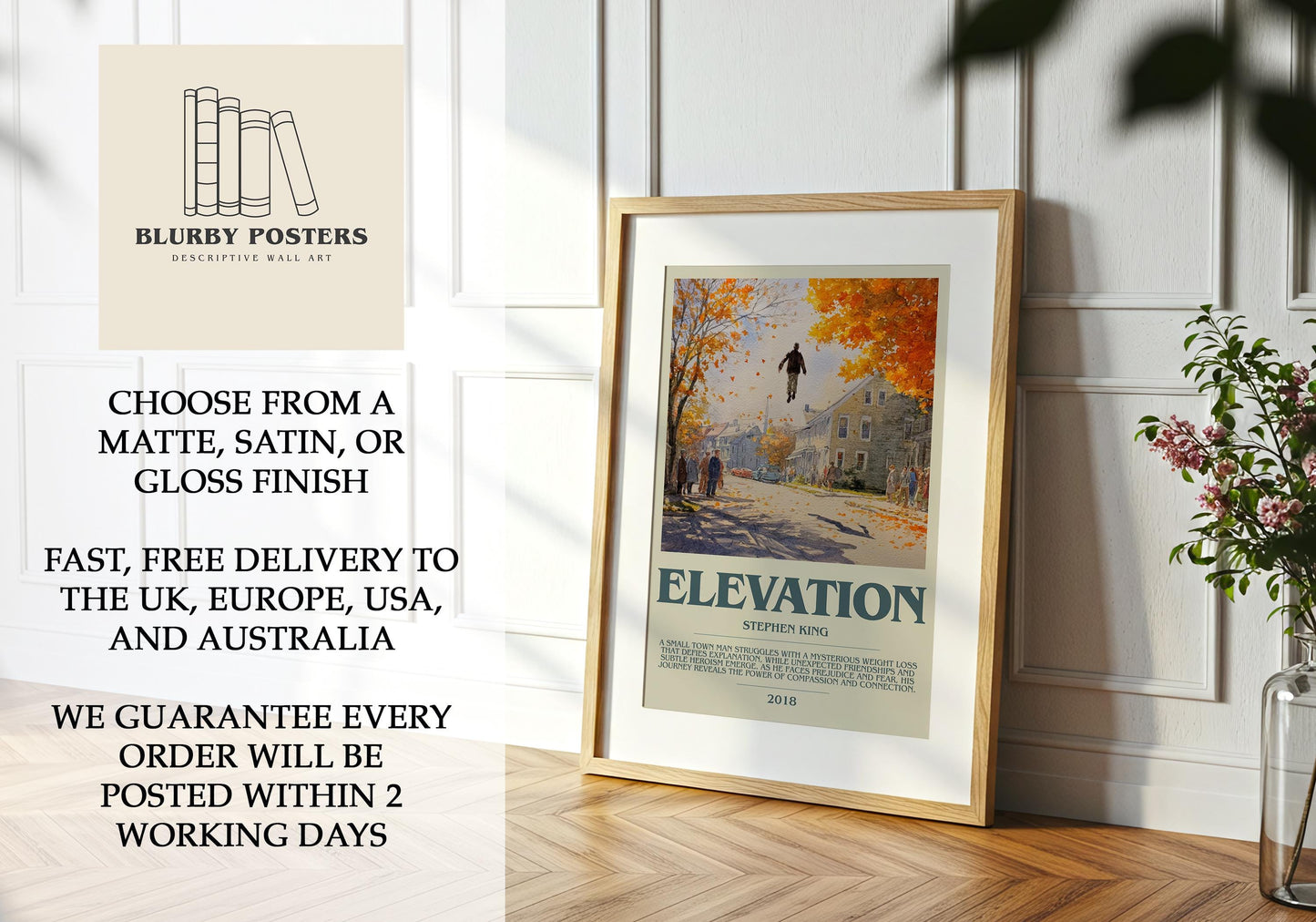 Elevation by Stephen King | Descriptive Book Poster | Modern